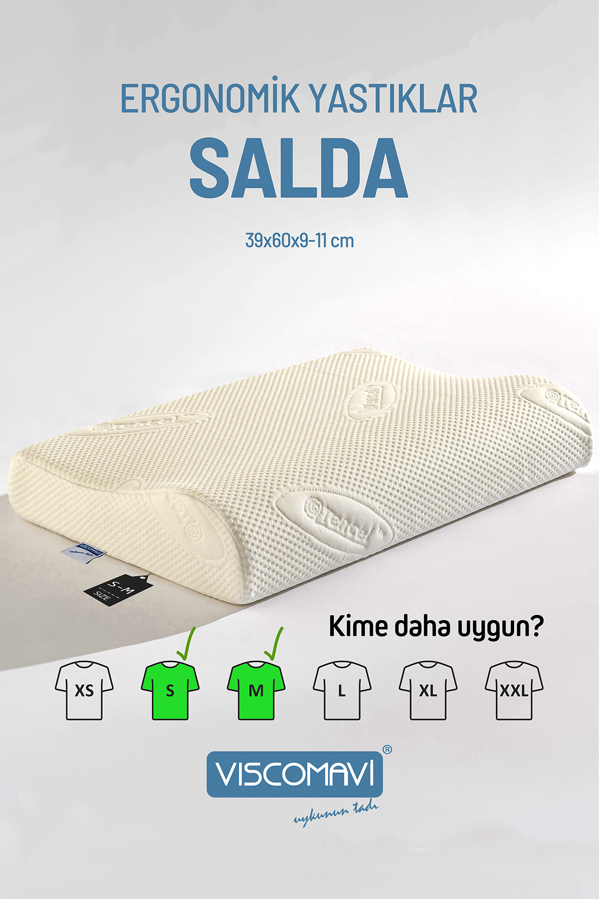 Salda Ergonomik & Ortopedik| Boyun destekli |Doğal Lif Kılıflı |A