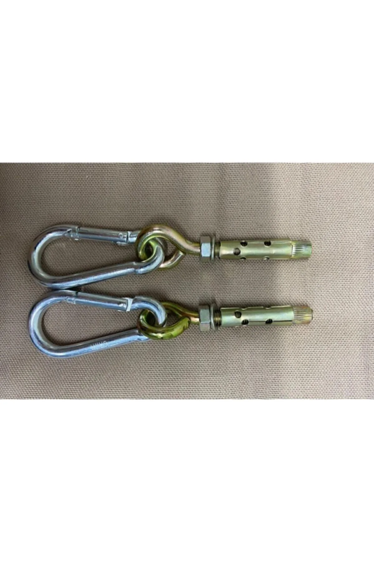 Salıncak Asma Aparatı 2'Li Çelik Dübel & Karabina Kanca Takımı