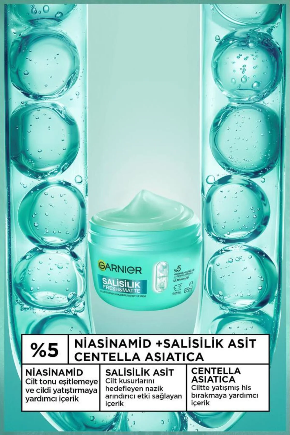 Salisilik Fresh & Matte SİVİLCE İzi Karşıtı Nemlendirici Sorbe Yüz Kremi 85 ML, Vegan Salisilik Fresh & Matte SİVİLCE İzi Karşıtı Nemlendirici Sorbe Yüz Kremi 85 ML, Vegan