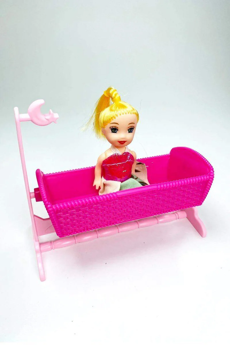 Sallanan Beşikli Parmak Bebek 10x10 cm - Anlily Beşik Seti Fiyatı, Yorumları ve Özellikleri