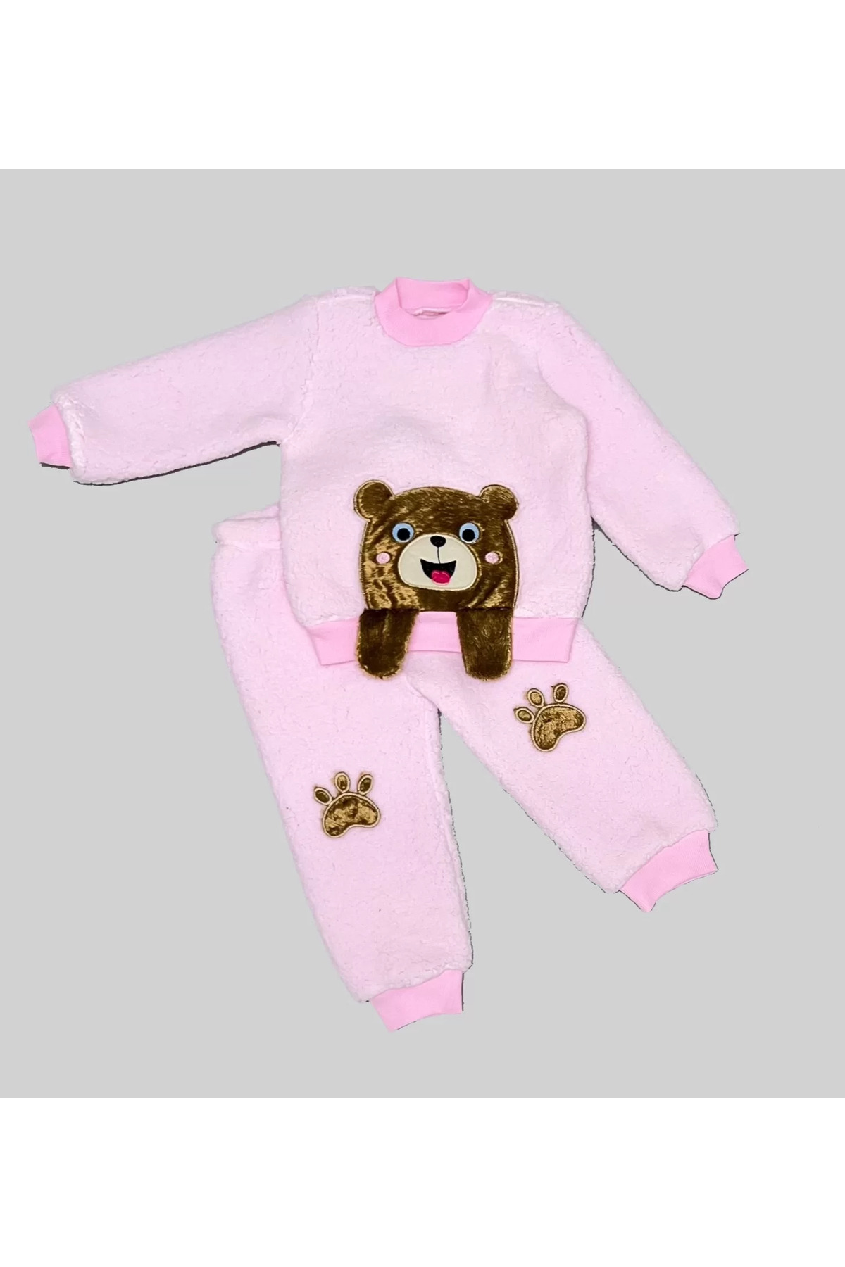 Mcem Store Sallanan El İcikli Kuzu Kumaş Sweat Patili Pantolon Uzun Kollu Ki