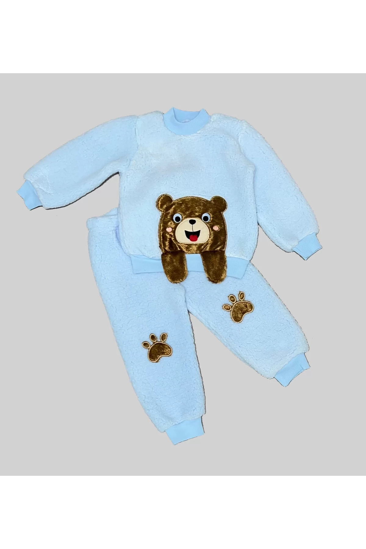 Mcem Store Sallanan El İcikli Kuzu Kumaş Sweat Patili Pantolon Uzun Kollu Ki