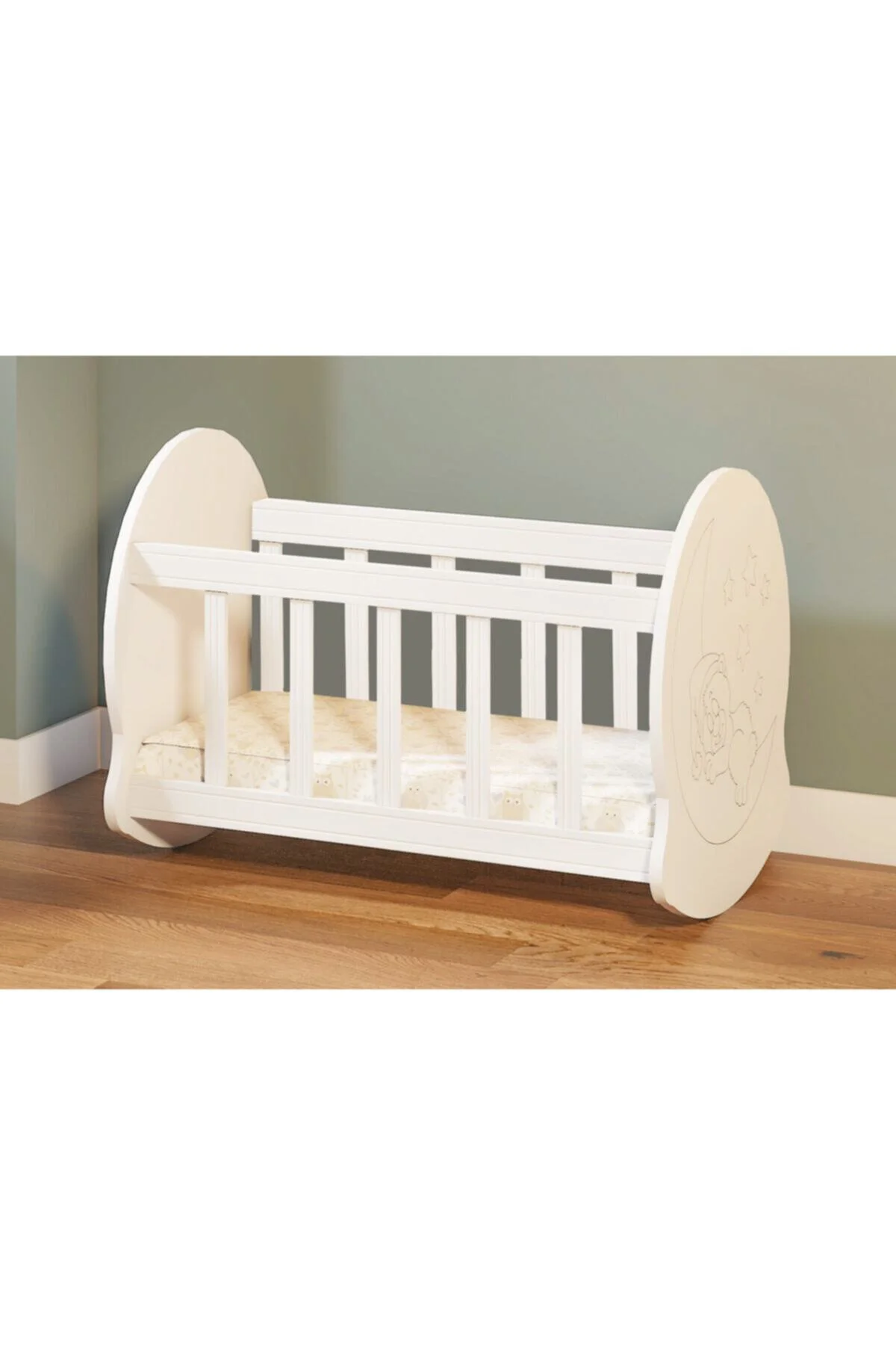 Sallanır Nostalji Bebek Beşiği 40 X 80 İç Ölçülü 40 X 80 Takım De