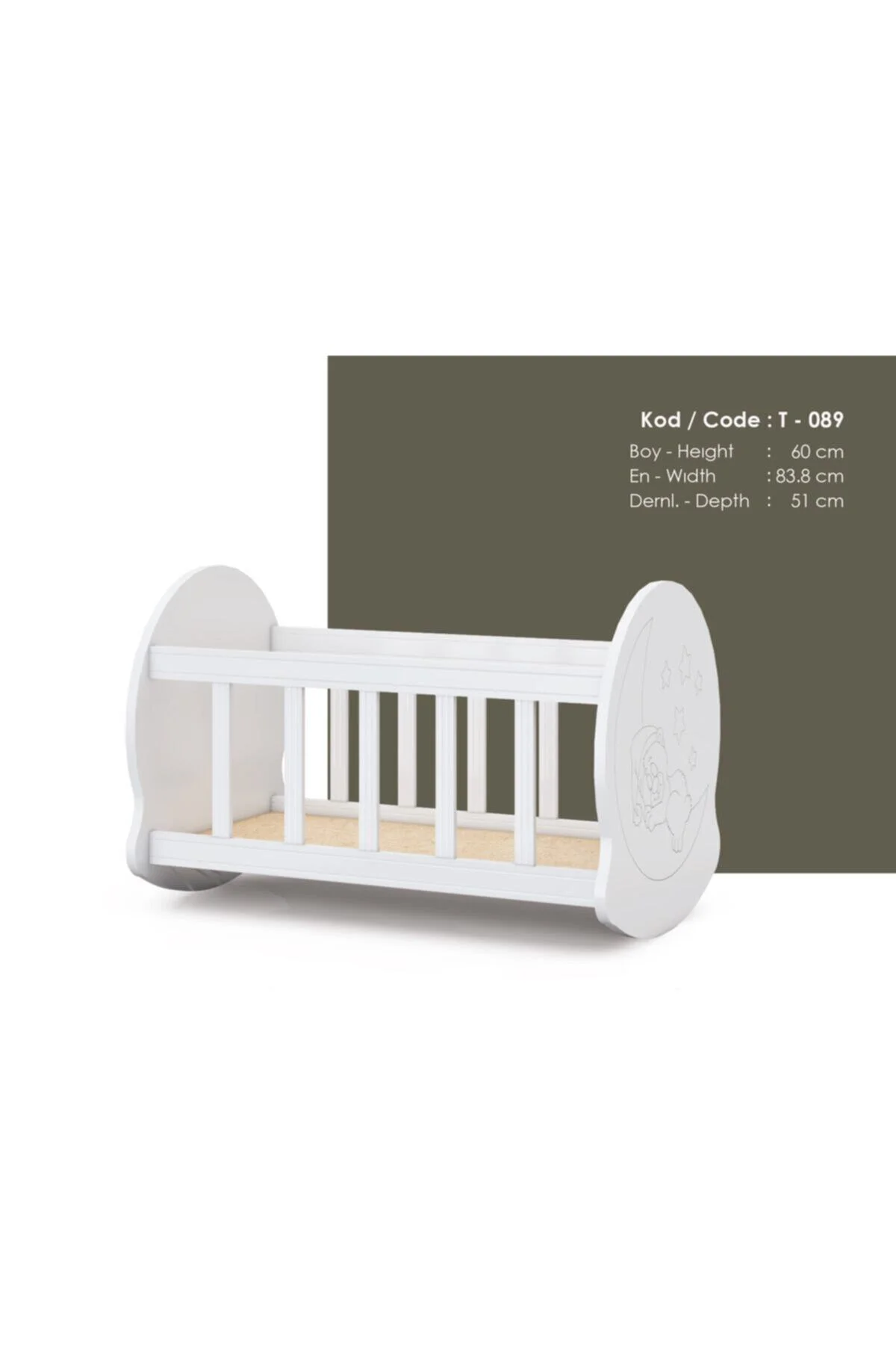 Sallanır Nostalji Bebek Beşiği 40 X 80 İç Ölçülü 40 X 80 Takım De