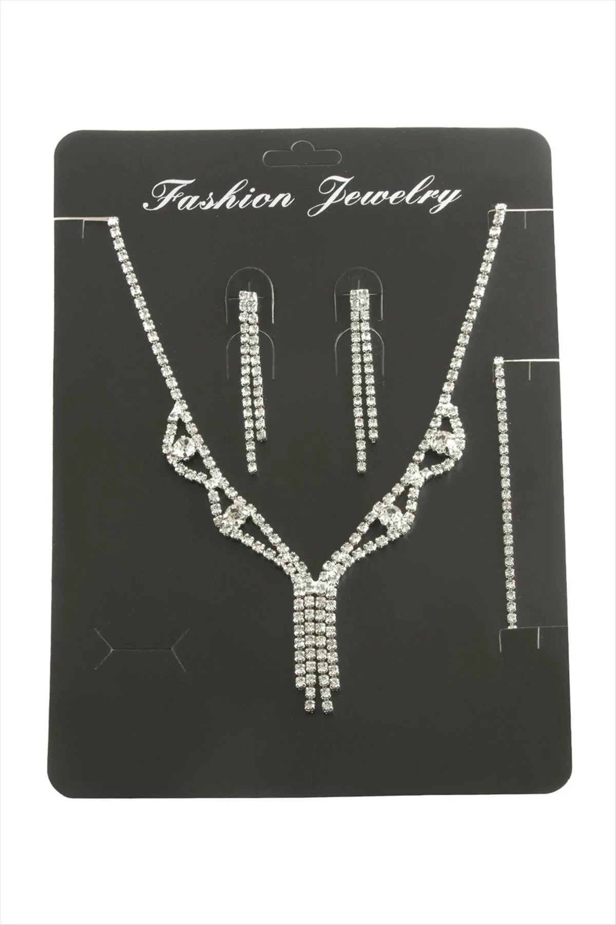 Sallantılı Taşlı Set Kolye