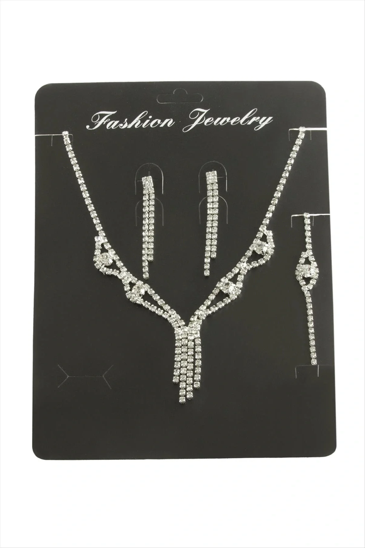 Sallantılı Taşlı Set Kolye