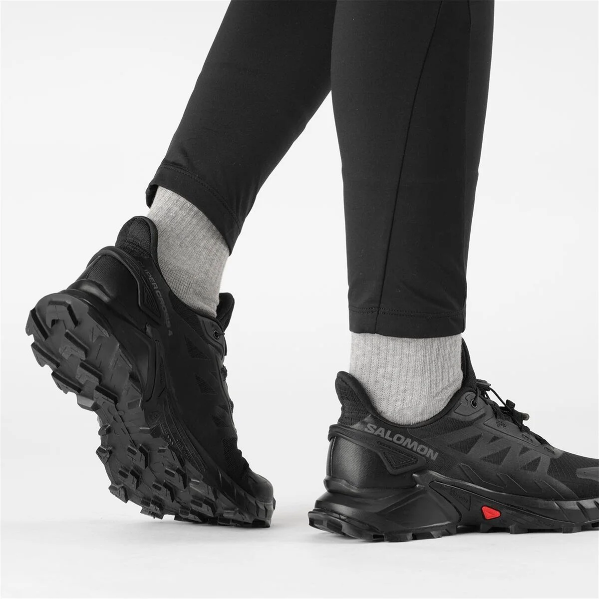 Salomon Supercross Womens Walking Shoes Lastik Bağcıklı Kadın Outdoor Yürüyüş Ayakkabısı Siyah