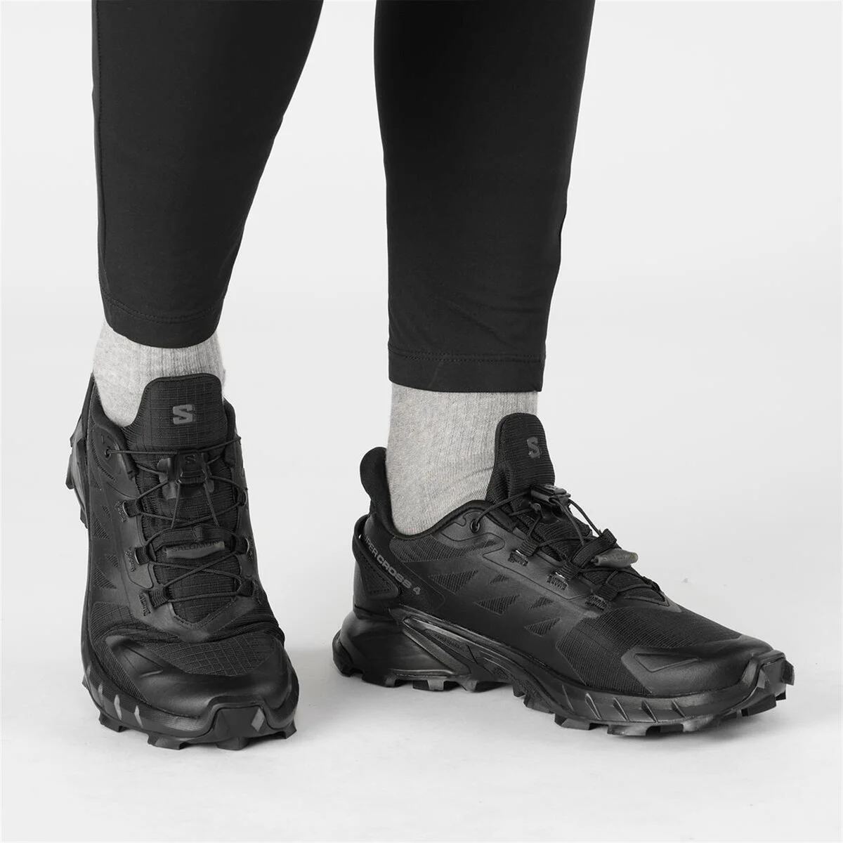 Salomon Supercross Womens Walking Shoes Lastik Bağcıklı Kadın Outdoor Yürüyüş Ayakkabısı Siyah