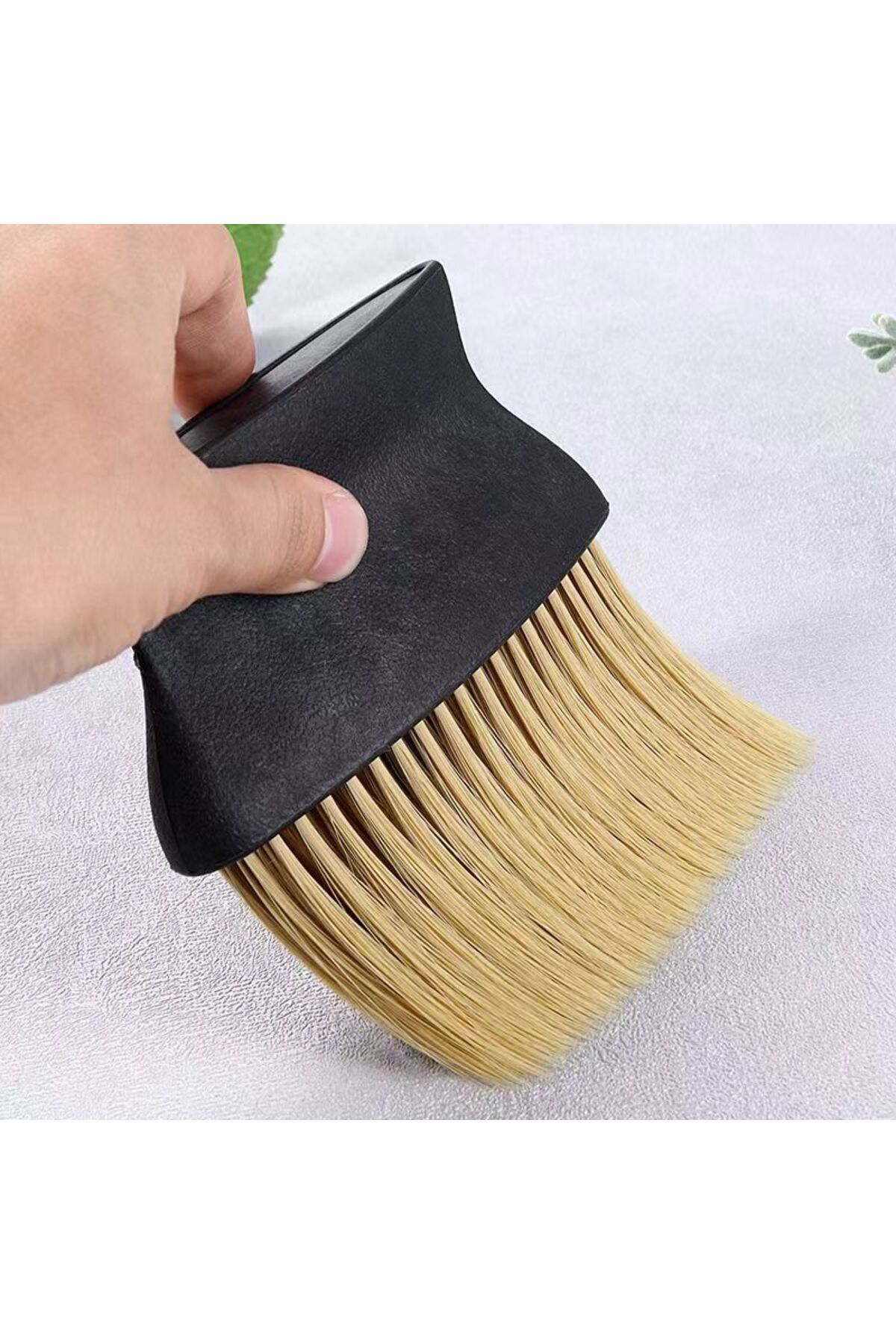 Salon Kesimi İçin Yumuşak Boyun Yüz Toz Fırçası Tek Parça Şekille