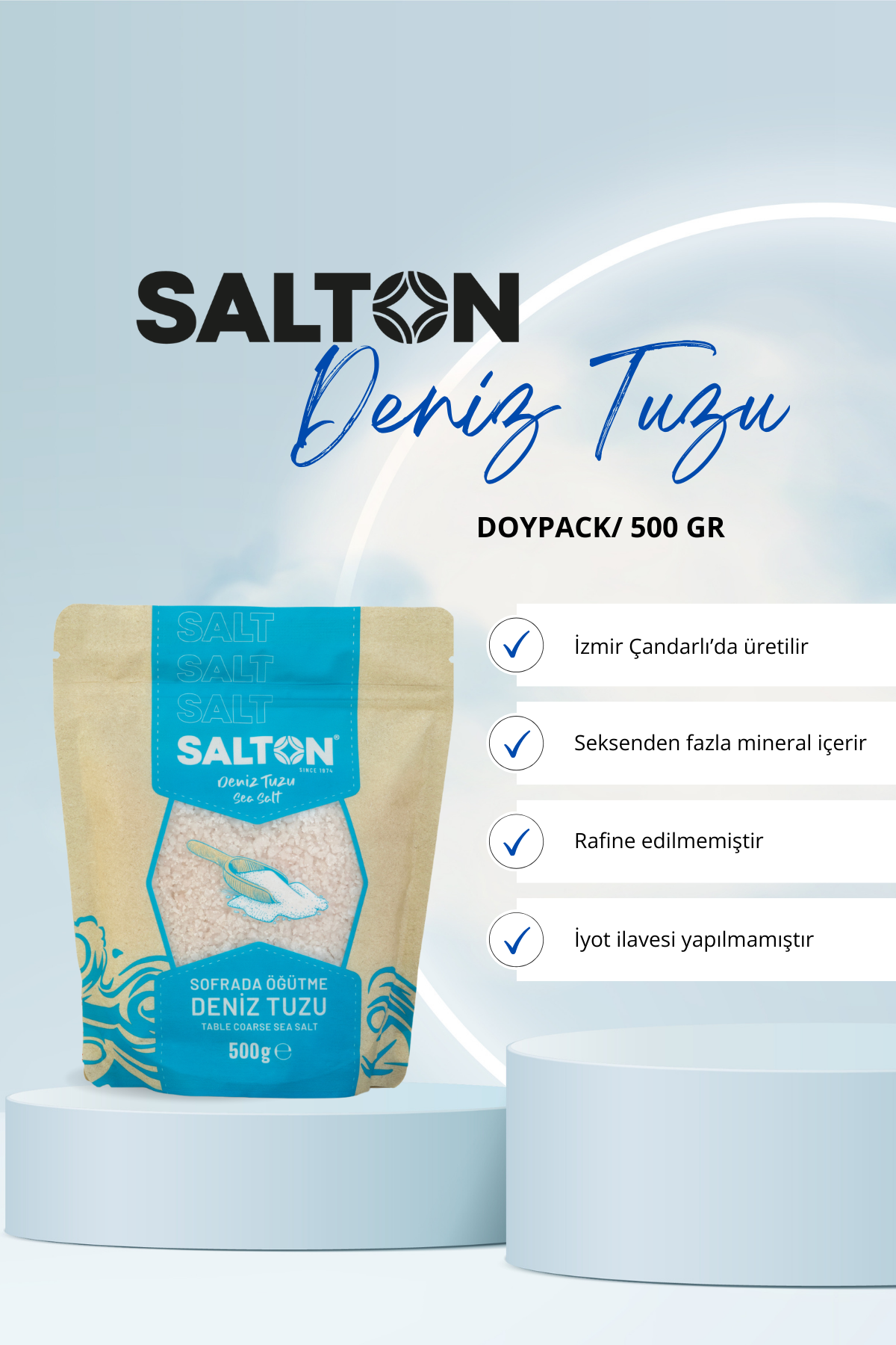 Salton Salt Salton Doğal Deniz Tuzu Doypack 500 Gr