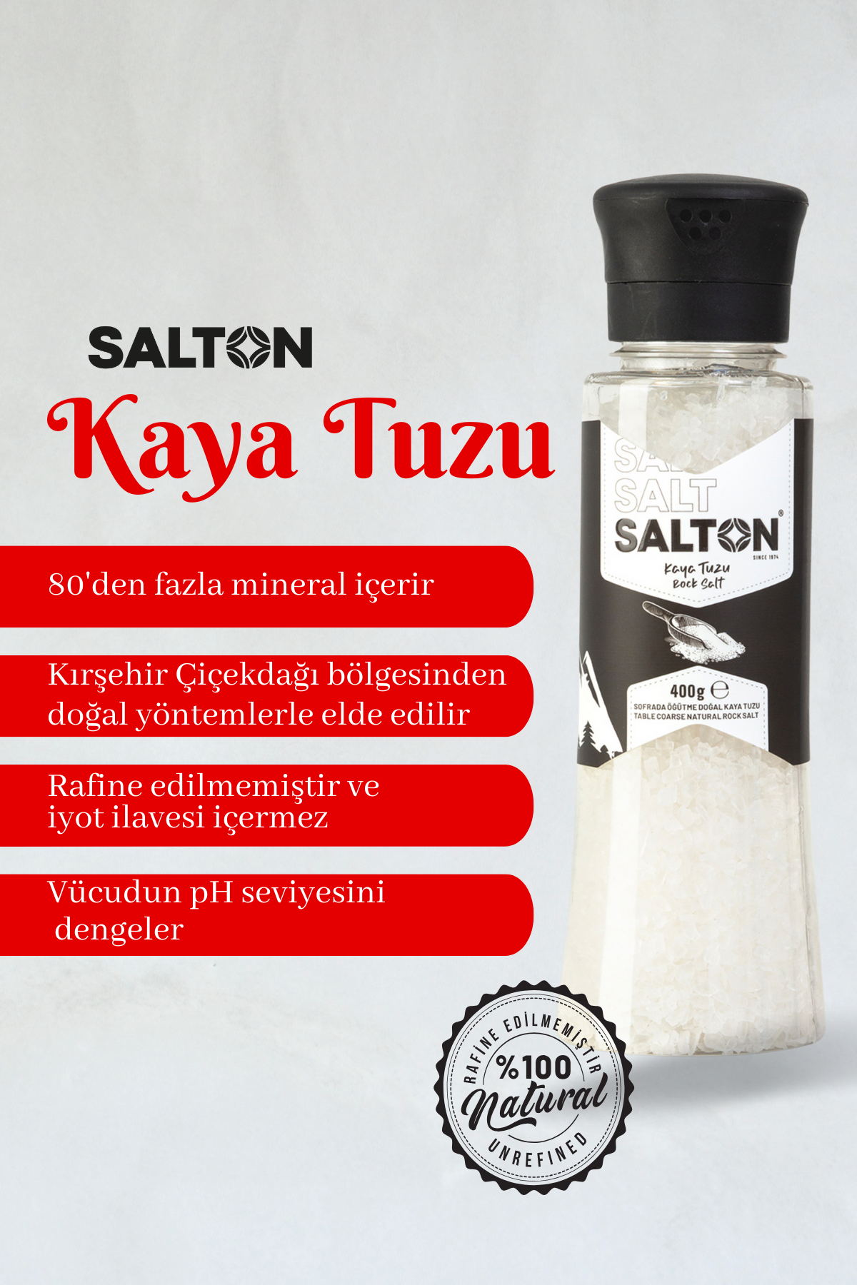 Salton Salt Salton Doğal Kaya Tuzu Seramik Değirmen 400Gr