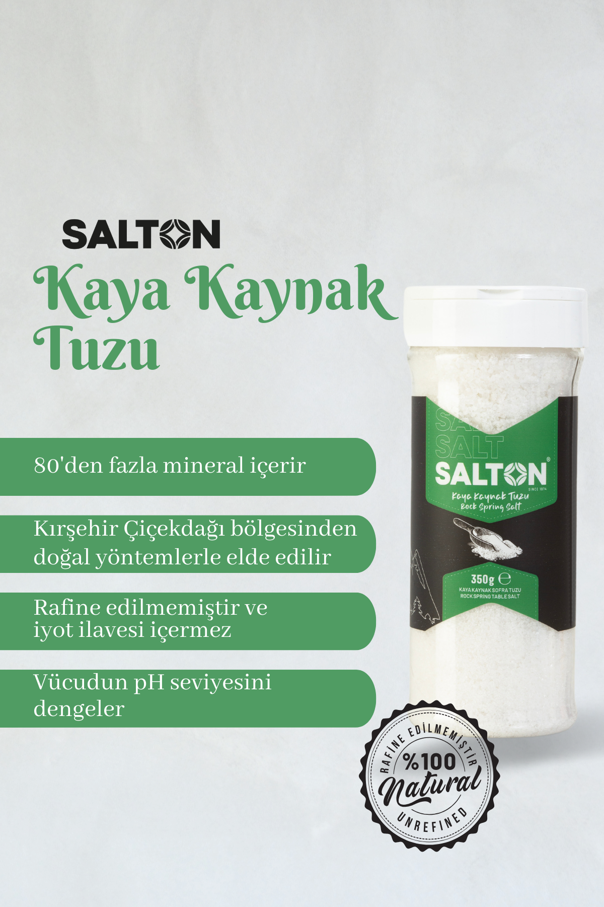 Salton Salt Salton Doğal Kaya Kaynak Tuzu İnce 350Gr