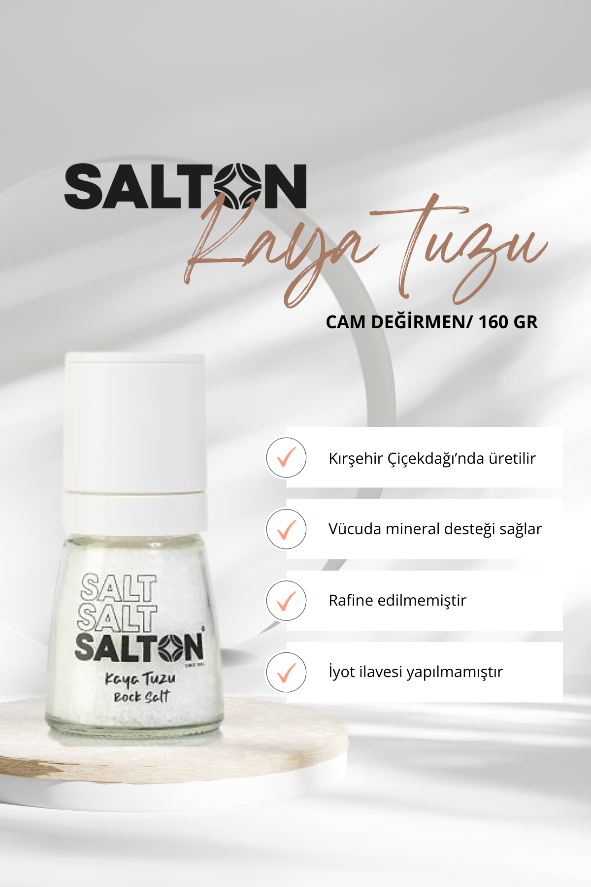 Salton Salt Salton Doğal Kaya Tuzu Cam Değirmen 160Gr