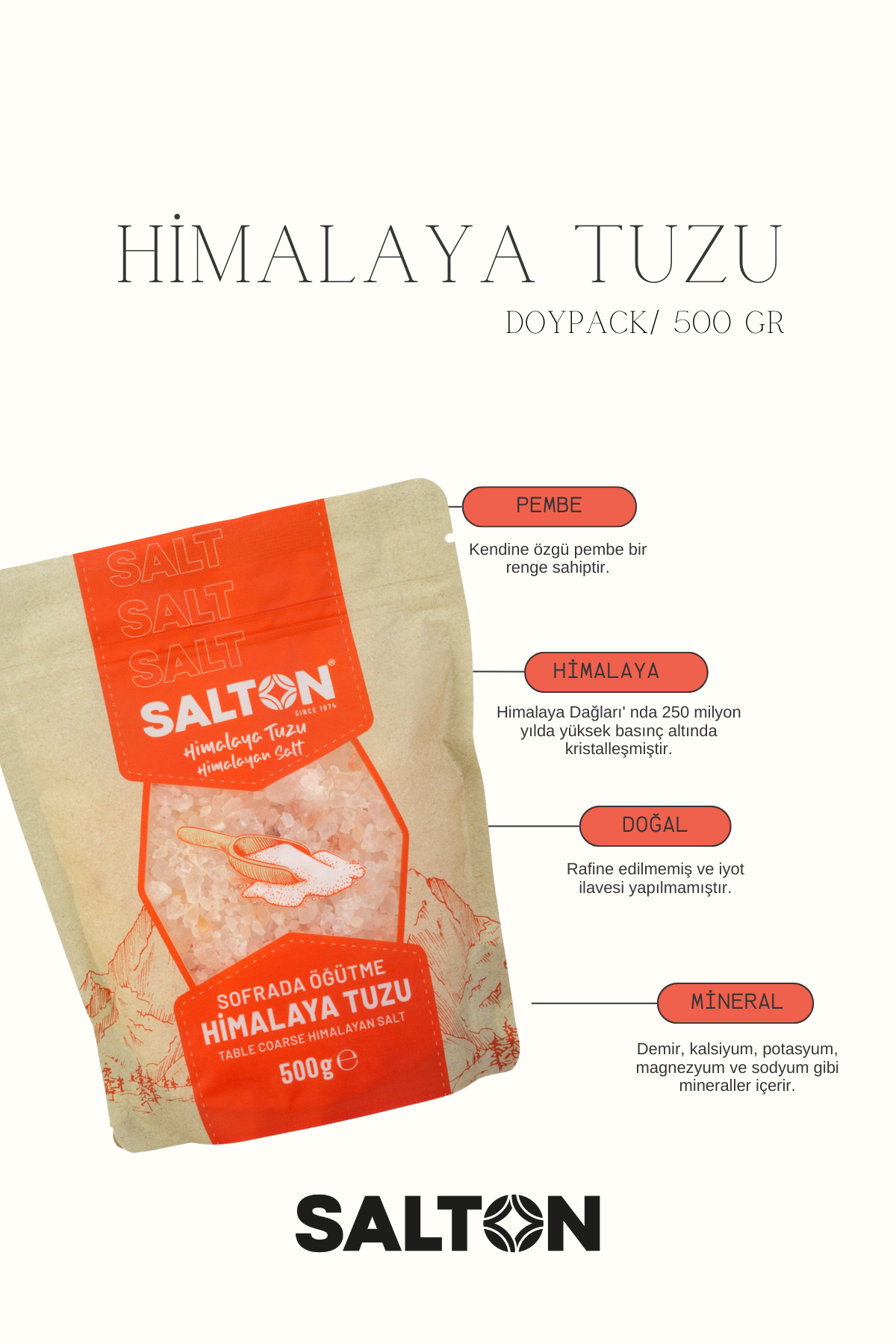 Salton Salt Salton Himalaya Tuzu Doypack 500 Gr