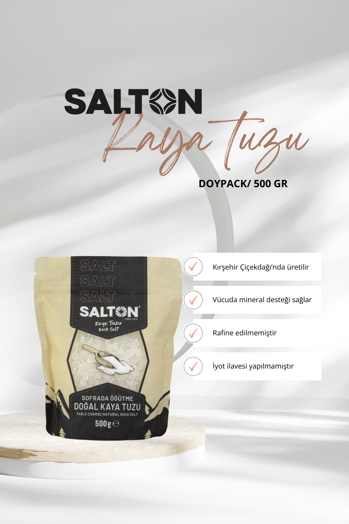 Salton Salt Salton Doğal Kaya Tuzu Doypack 500 Gr