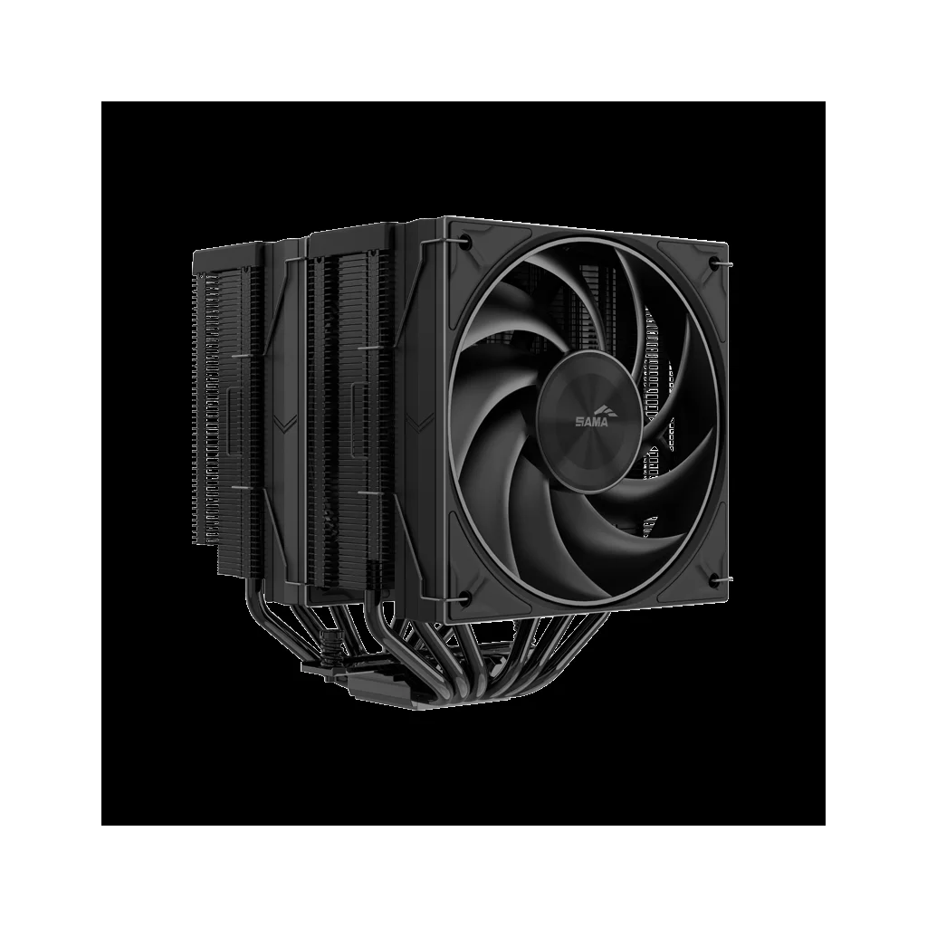 Sama A60B 2x120mm Hava Soğutma Fanı - AMD & Intel Uyumlu 6 Borulu Siyah CPU Soğutucu (A60BTDP265WCPU)