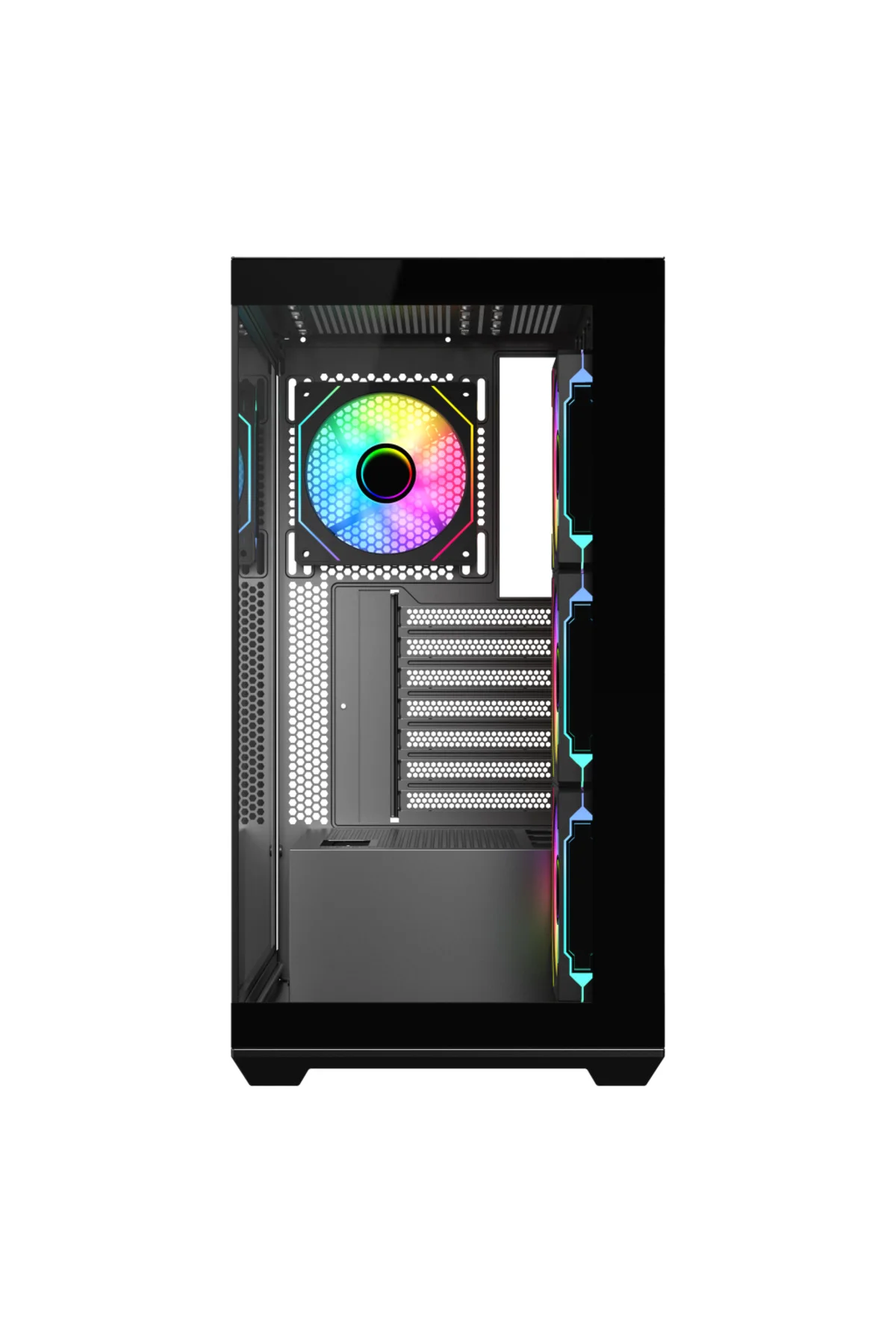 SAMA SV01BK Black, B750BK 750W, 80+ Bronze, PCIE 5.1, ATX3.1, Tempered Glass Panel, Panoramic Tasarı