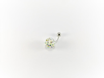 ŞAMBALA HAMUR SWAROVSKİ RENKLİ TAŞ 12 MM GÖBEK PİERCİNG-GBKPR44