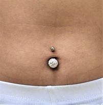 ŞAMBALA HAMUR SWAROVSKİ RENKLİ TAŞ 12 MM GÖBEK PİERCİNG-GBKPR44