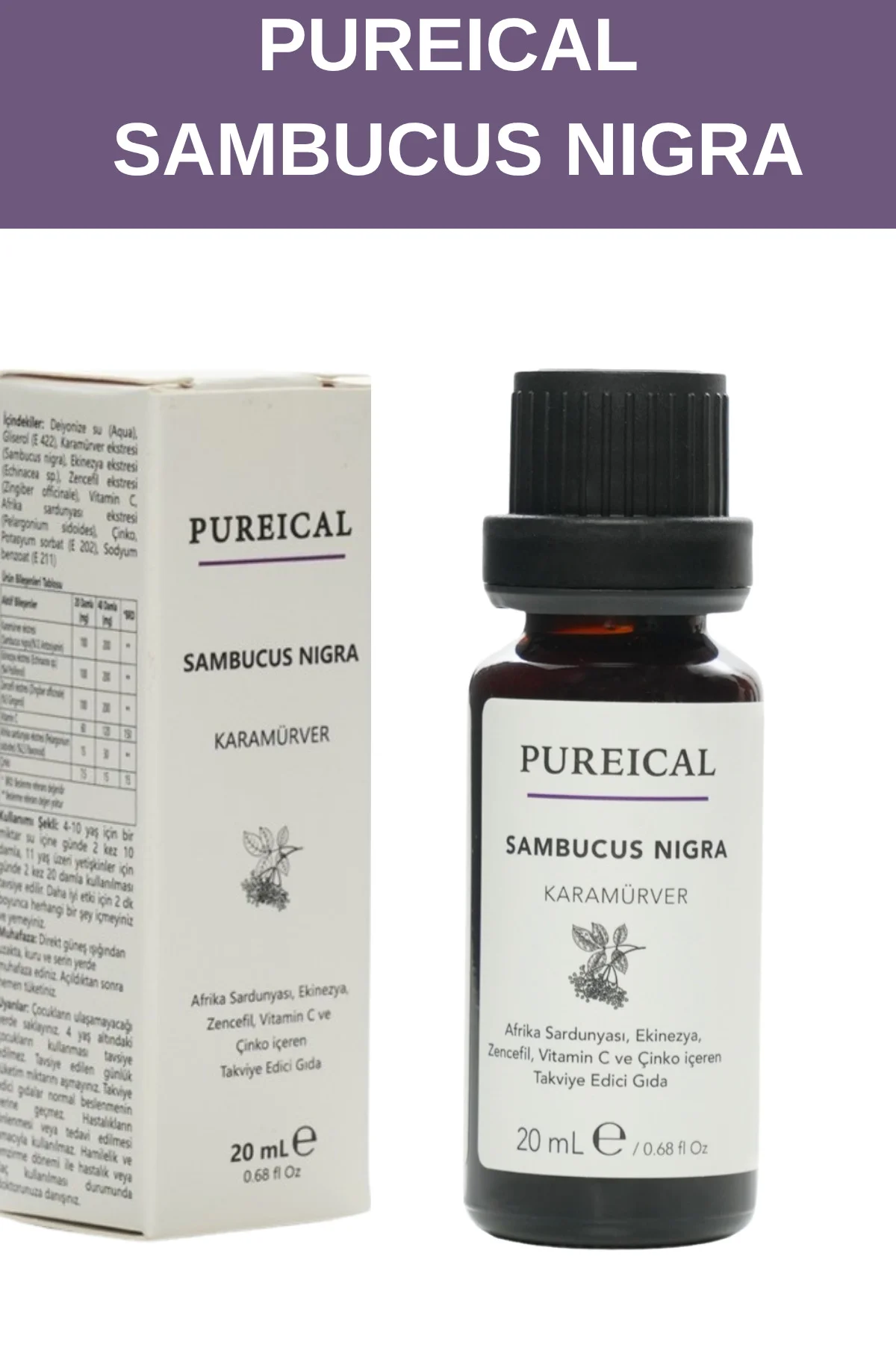Sambucus Nigra Karamürver Pelargonium Ekinezya Zencefil C Vitamin