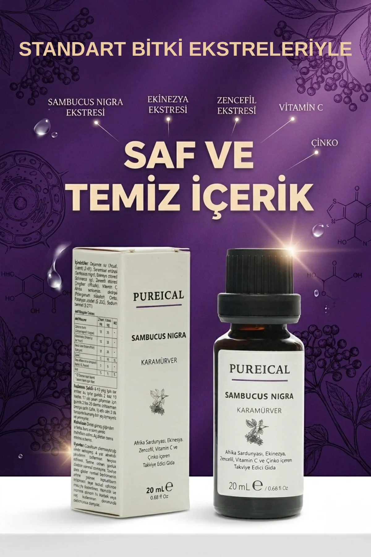 Sambucus Nigra Karamürver Pelargonium Ekinezya Zencefil C Vitamin