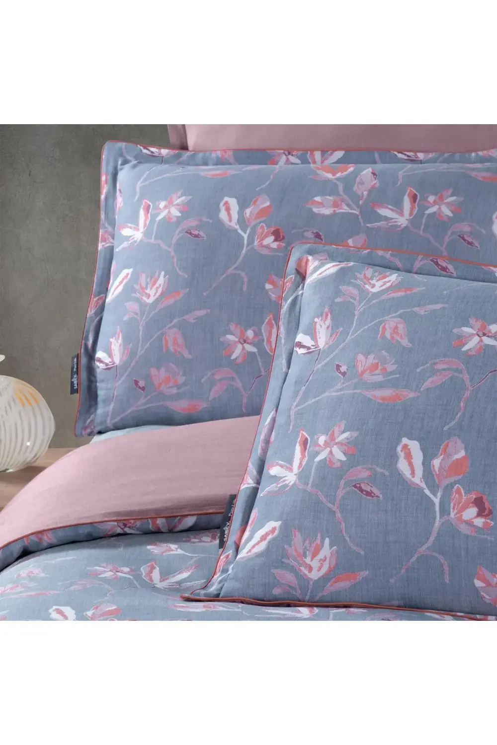 Samira Çift Kişilik %100 Pamuk Saten "300 TC" Nevresim Takımı Mav