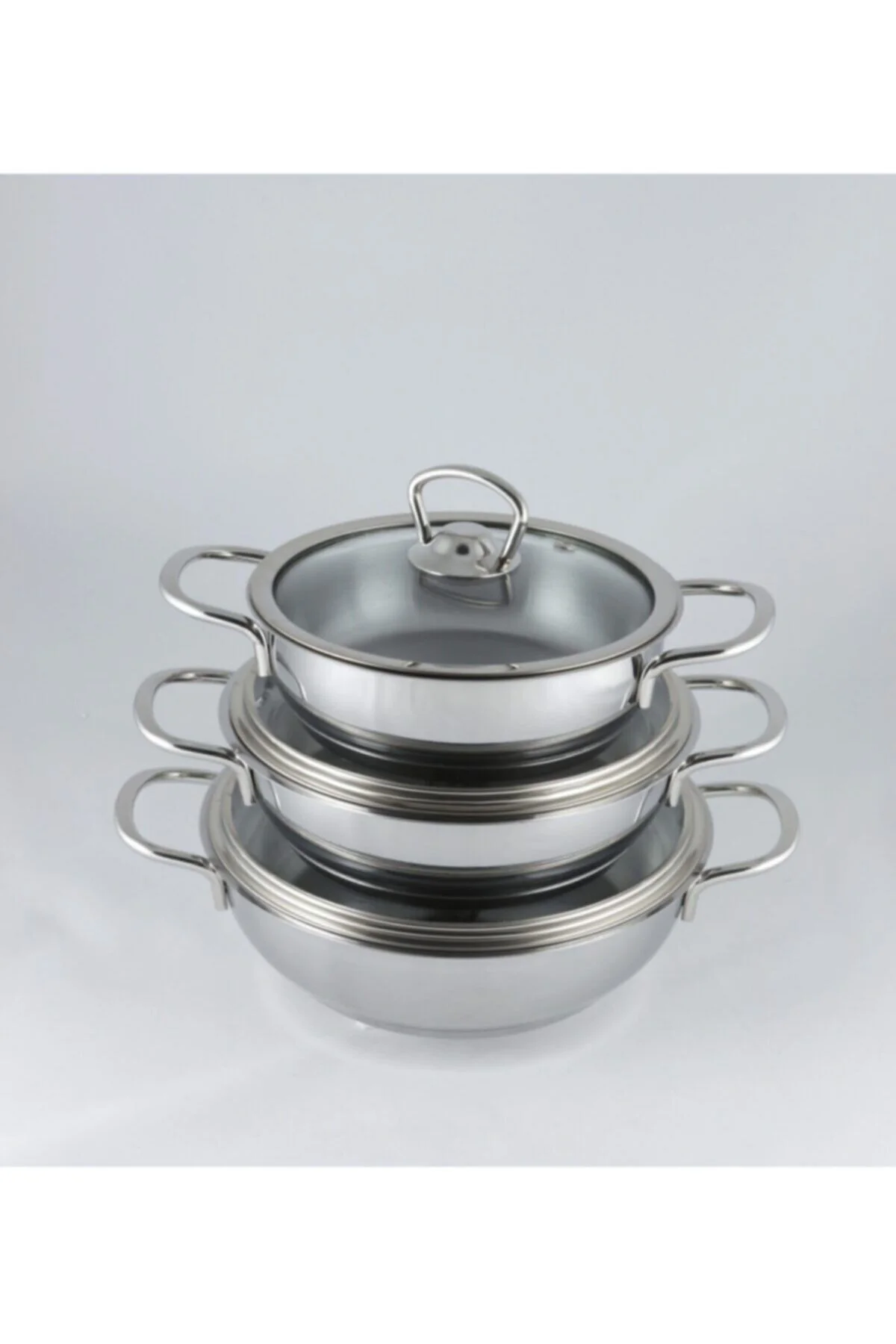 Samira Omlet Seti Cam Kapak 3 Lü Sahan Tencere Seti Samira Omlet Seti Cam Kapak 3 Lü Sahan Tencere Seti