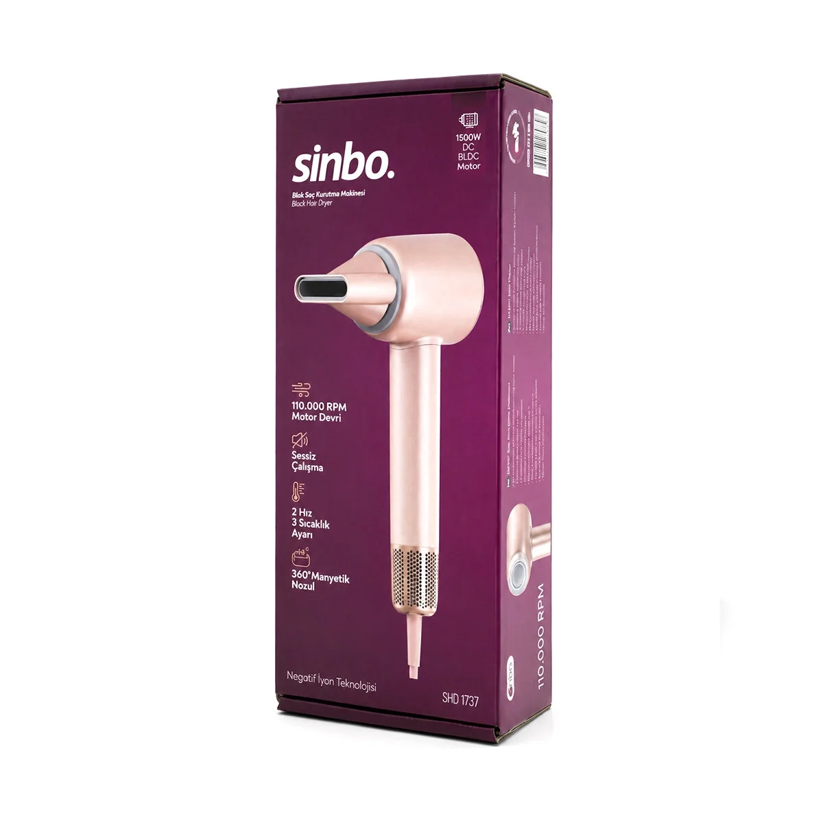 Şampanya Bldc Turbo Motor Saç Kurutma - Şekil Makinesi 1500w 3-kdm.hız 4-kdm.ısıayar=sıcak-ılık-hafif-soğuk Shd-1739 Bx40 Şampanya Bldc Turbo Motor Saç Kurutma - Şekil Makinesi 1500w 3-kdm.hız 4-kdm.ısıayar=sıcak-ılık-hafif-soğuk Shd-1739 Bx40