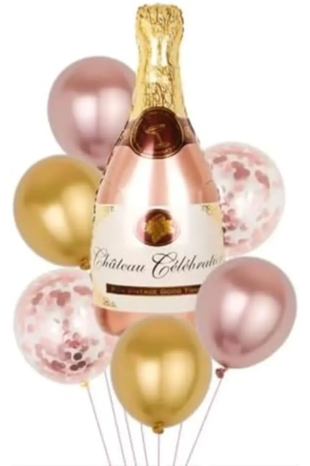 Şampanya Şişesi Pembe Folyo Balon 395519