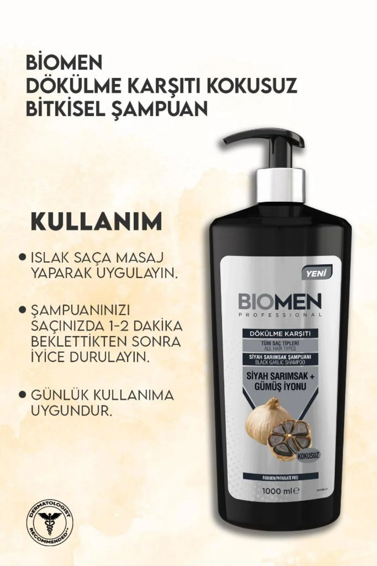 ŞAMPUAN 1000ML DÖKÜLME KARŞITI SİYAH SARMISAKLI