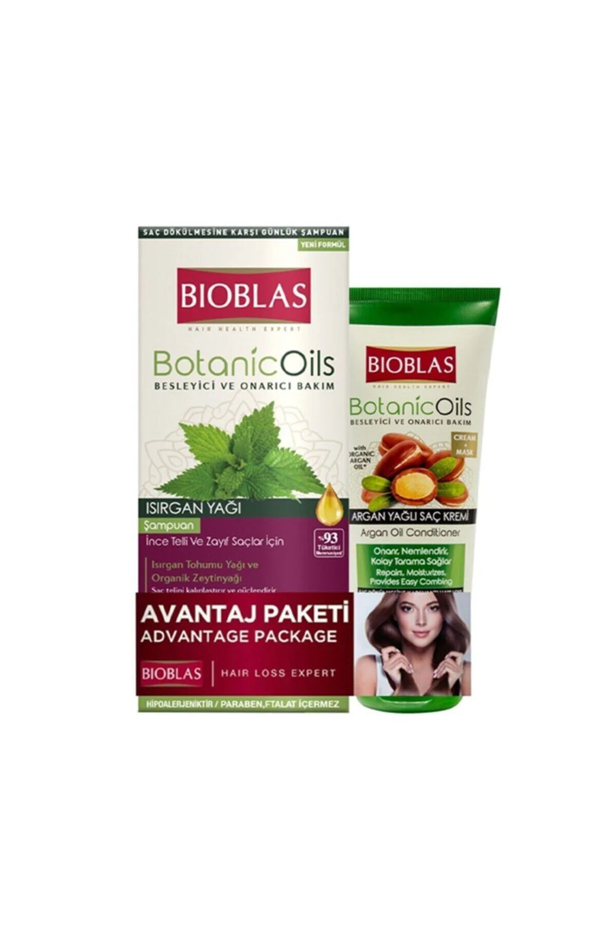 Şampuan Botanic Oils Isırgan 360 ml ve Maske 200 ml