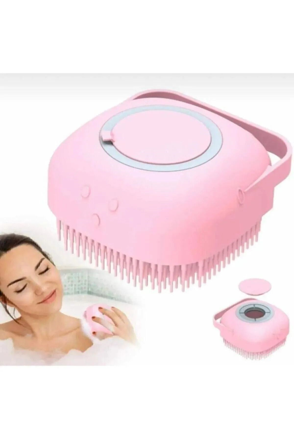 Şampuan & Duş Jeli Hazneli Silikon Peeling Duş Fırçası