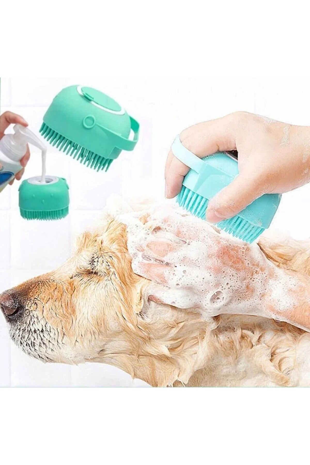 Şampuan Hazneli Kedi Köpek Yıkama Kesesi