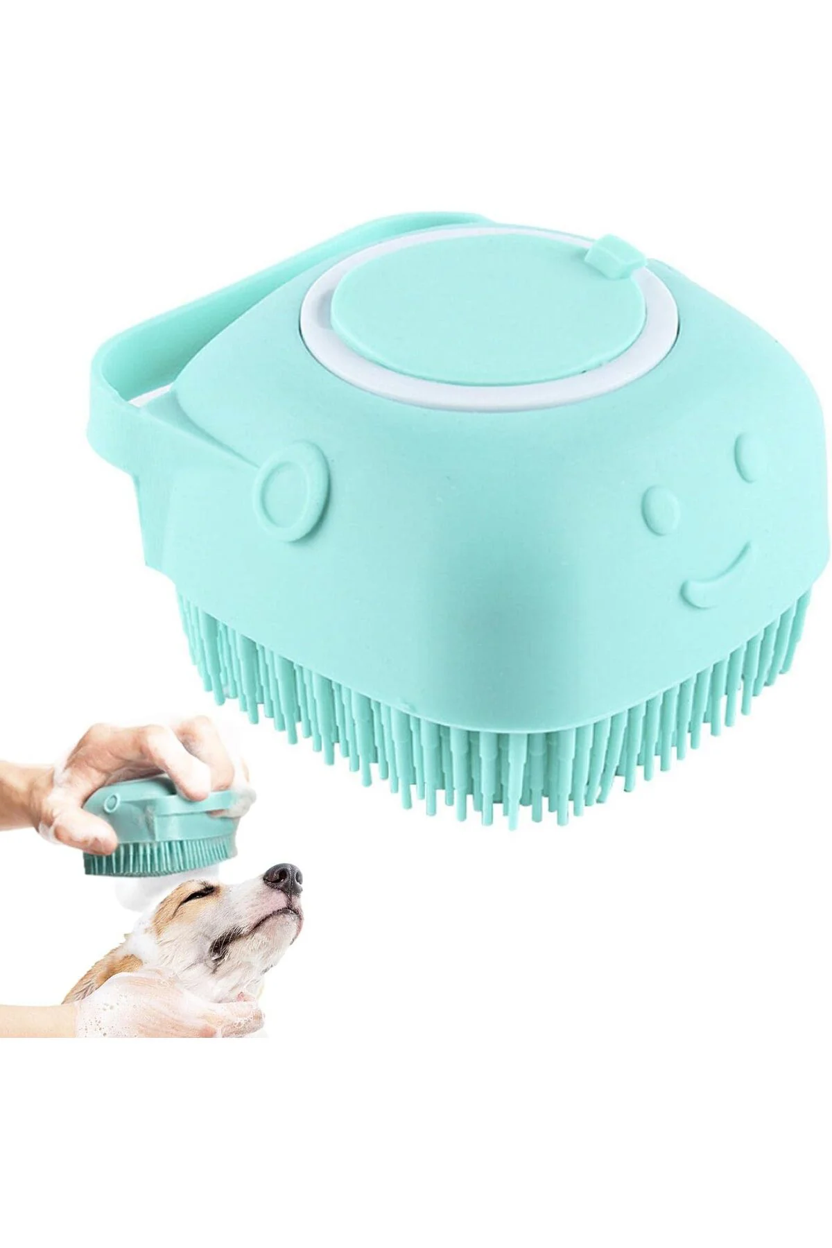 Şampuan Hazneli Kedi Ve Köpek Evcil Hayvan Yıkama Fırçası Silikon