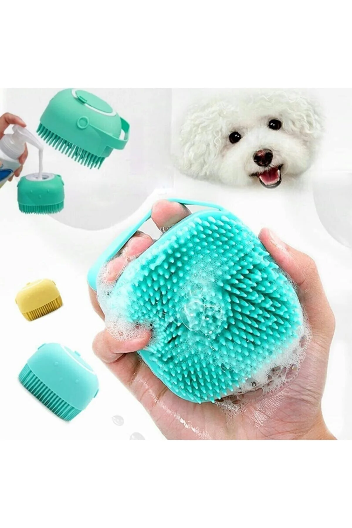 Şampuan Hazneli Kedi Köpek Yıkama Kesesi