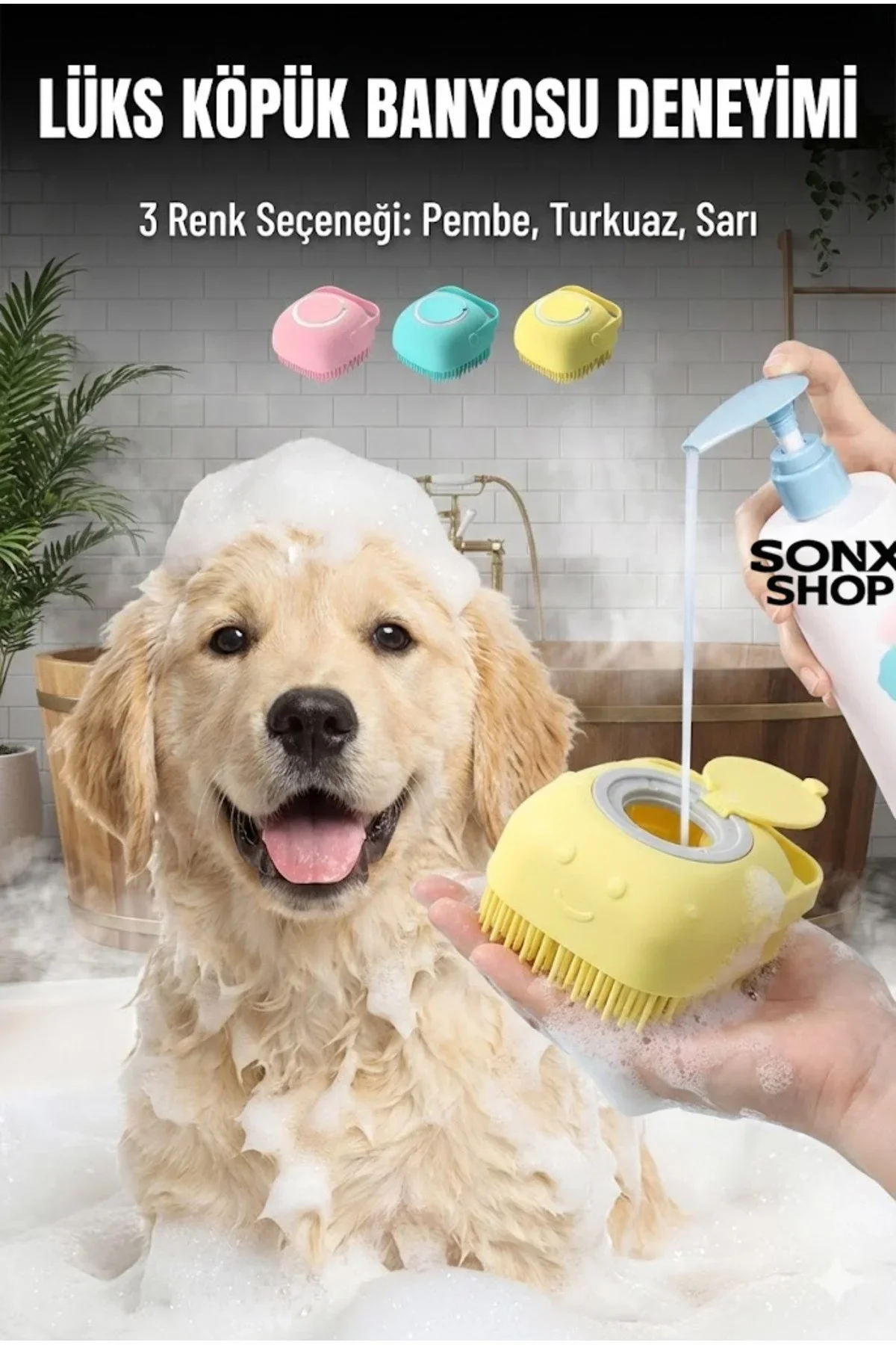 Şampuan Hazneli Kedi Köpek Yıkama Fırçası - Silikon Masaj Tarağı ve Evcil Hayvan Banyo Aparatı Şampuan Hazneli Kedi Köpek Yıkama Fırçası - Silikon Masaj Tarağı ve Evcil Hayvan Banyo Aparatı