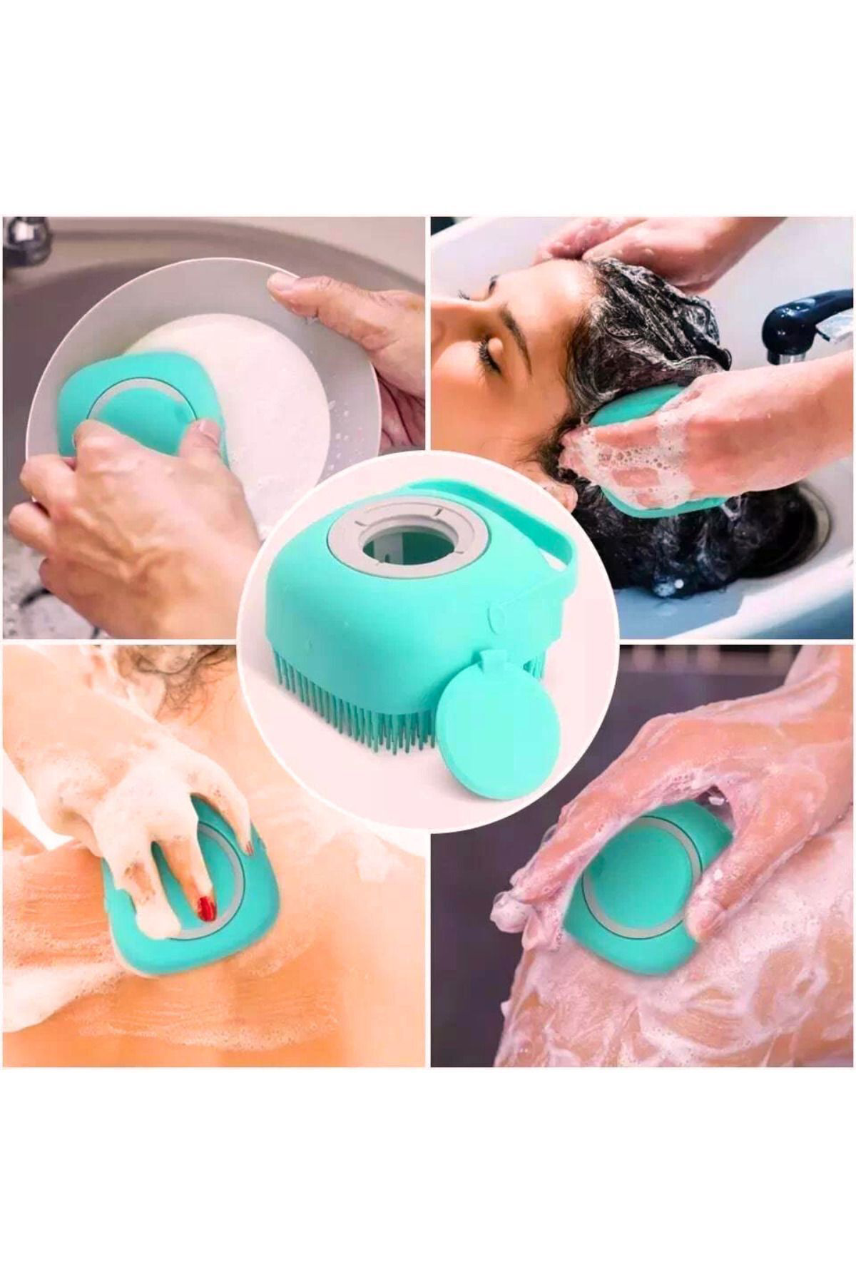 Şampuan Hazneli Kedi Köpek Yıkama Banyo Fırçası - Pratik Ve Kolay