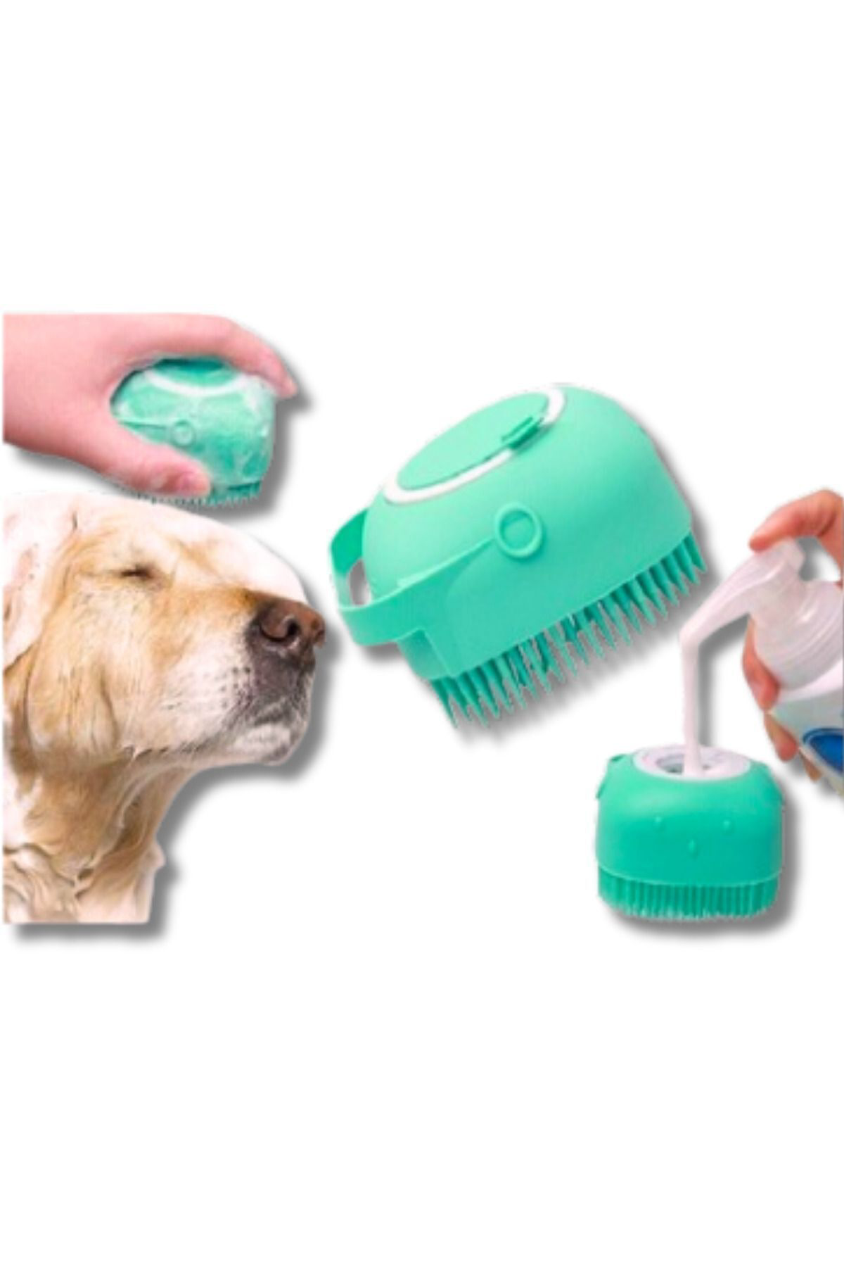 Şampuan Hazneli Kedi Köpek Yıkama Banyo Fırçası - Pratik Ve Kolay