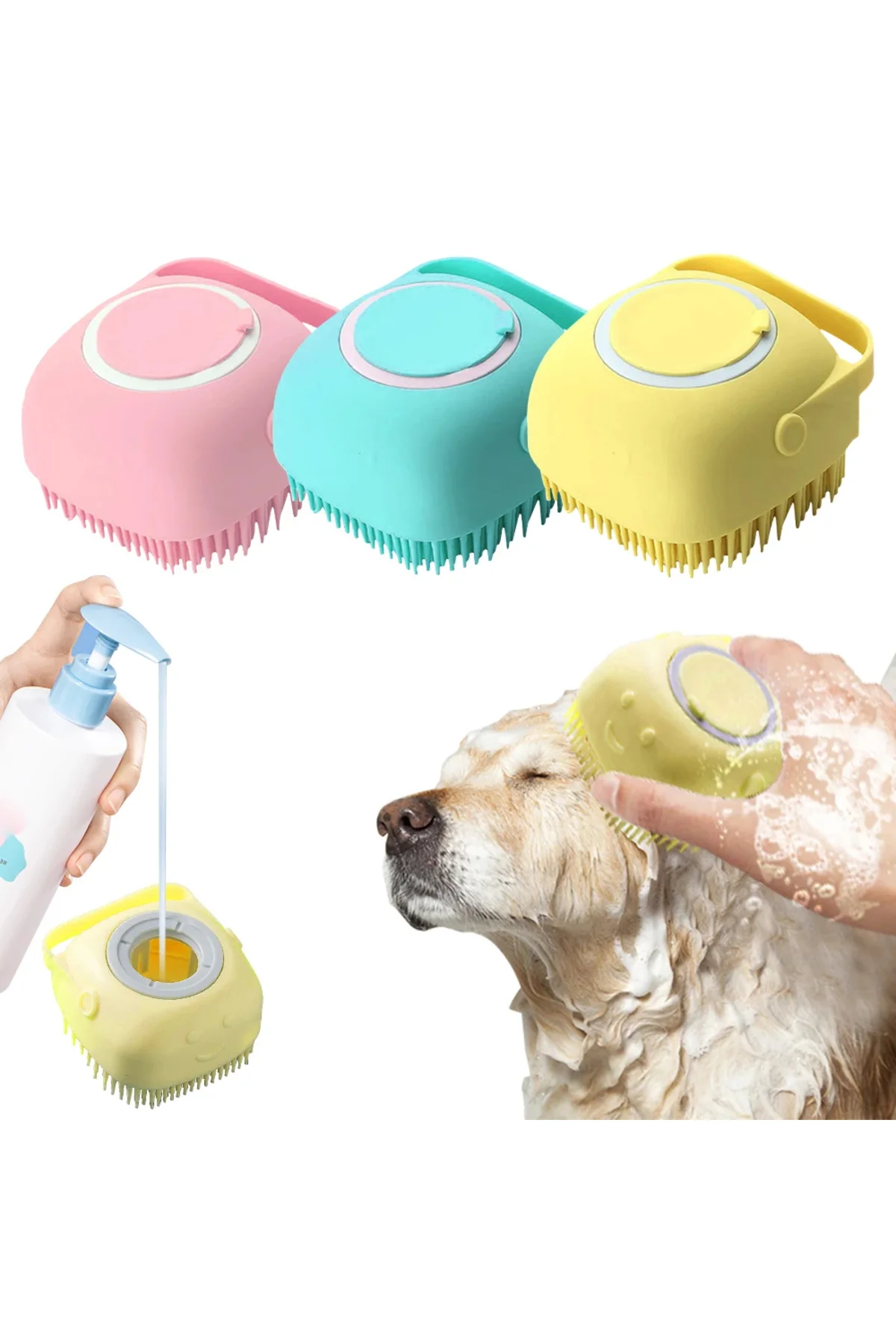 Şampuan Hazneli Kedi Köpek Yıkama Kesesi