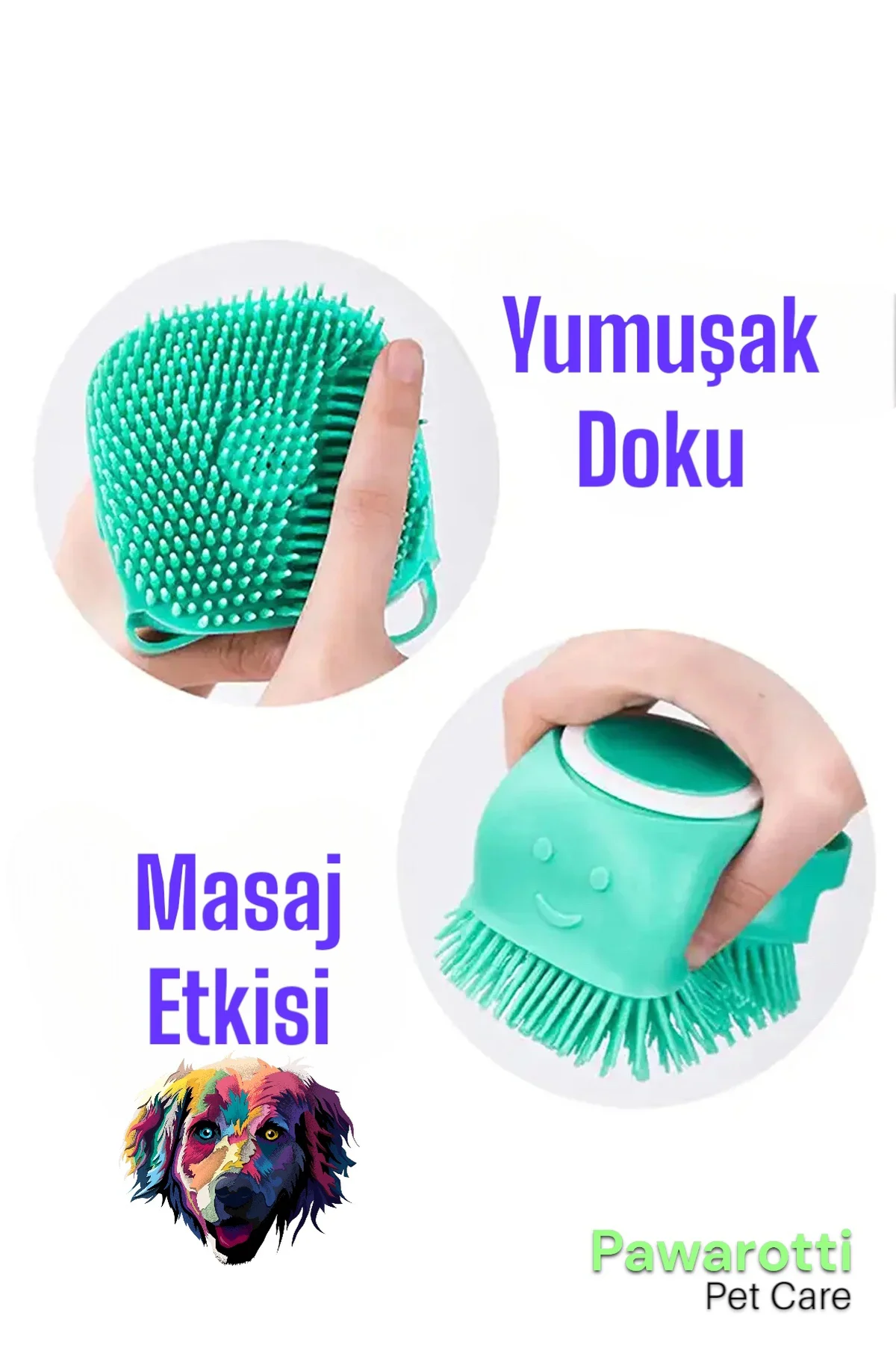 Şampuan Hazneli Köpek ve Kedi Yıkama Aparatı Sarı Renkl