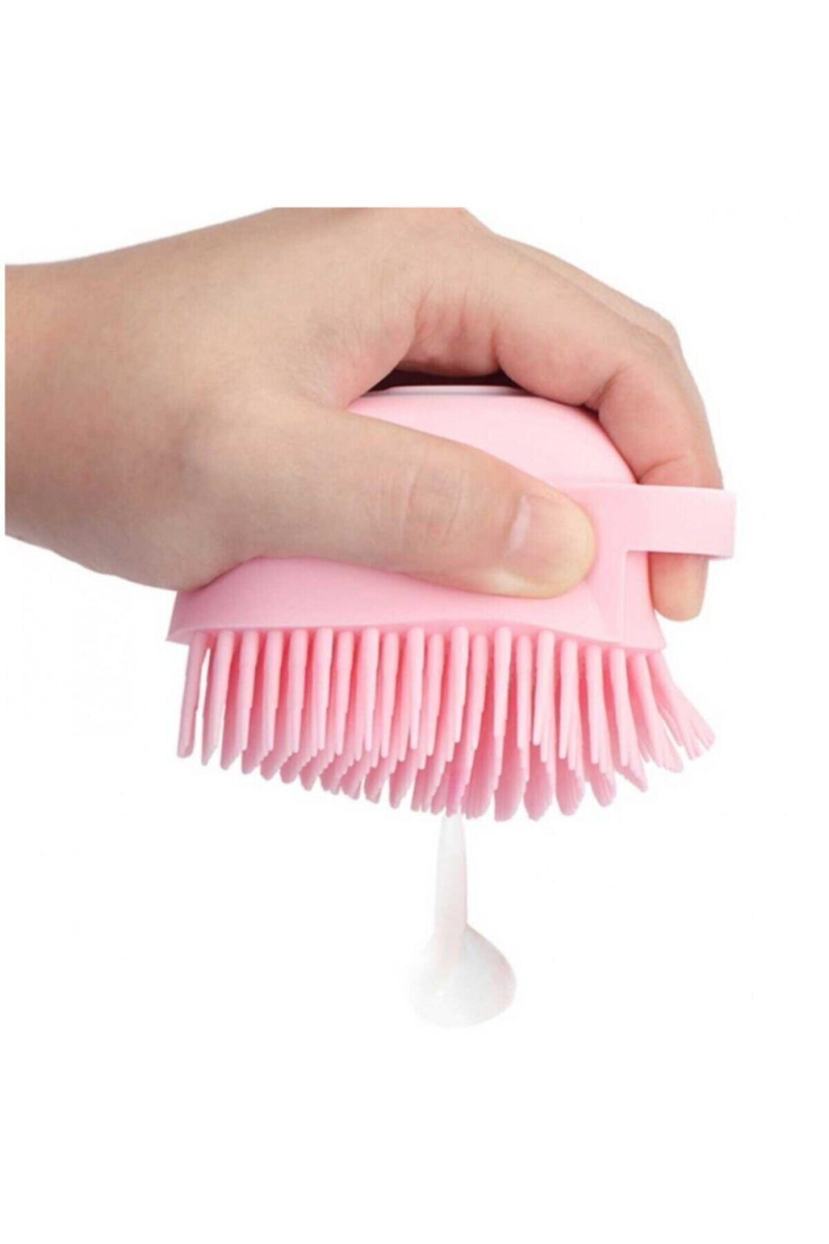 Şampuan Hazneli Silikon Peeling Duş Fırçası Banyo Duş Kesesi Sabu