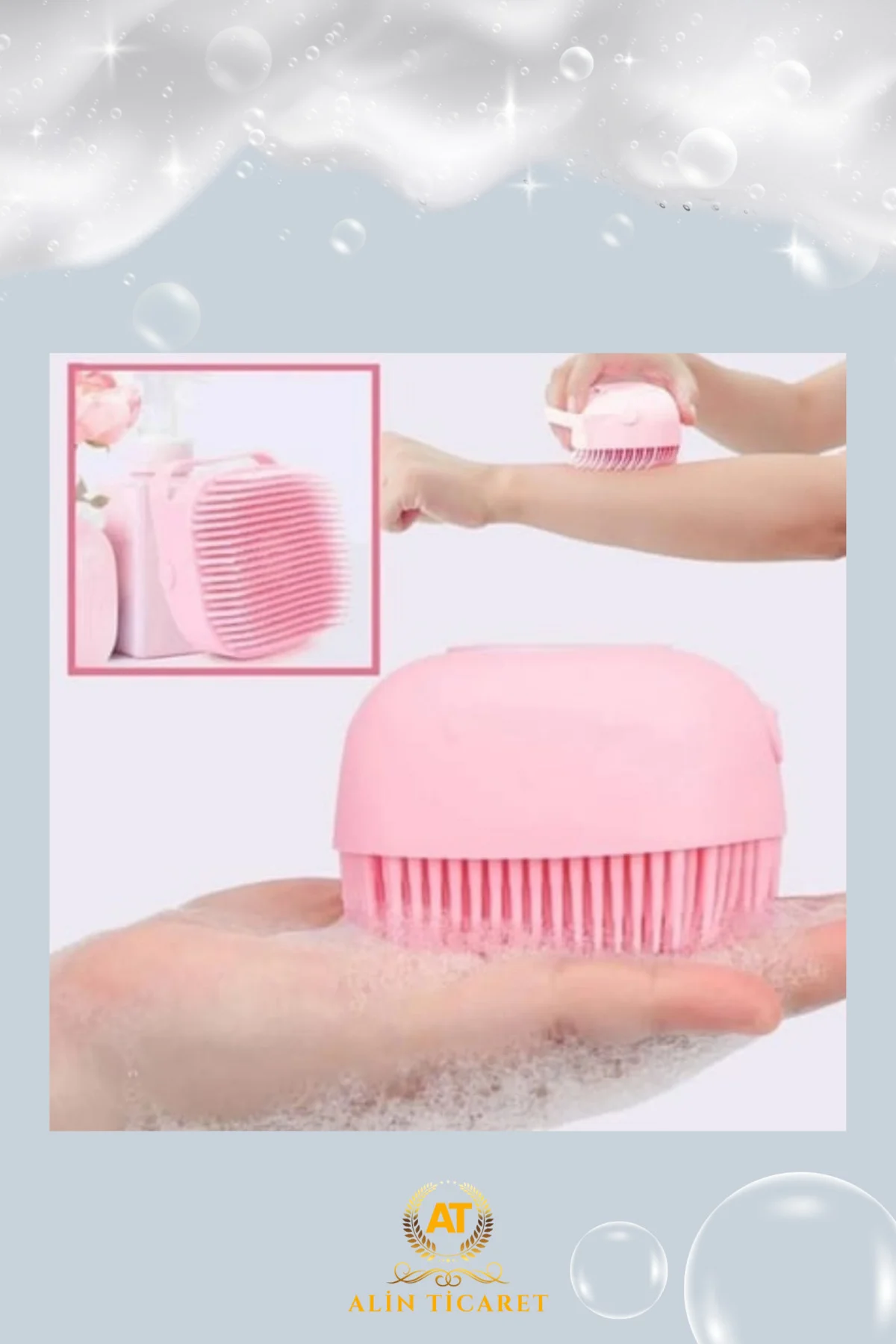 Şampuan Hazneli Silikon Peeling Duş Fırçası Pembe Fiyatı, Yorumları ve Özellikleri