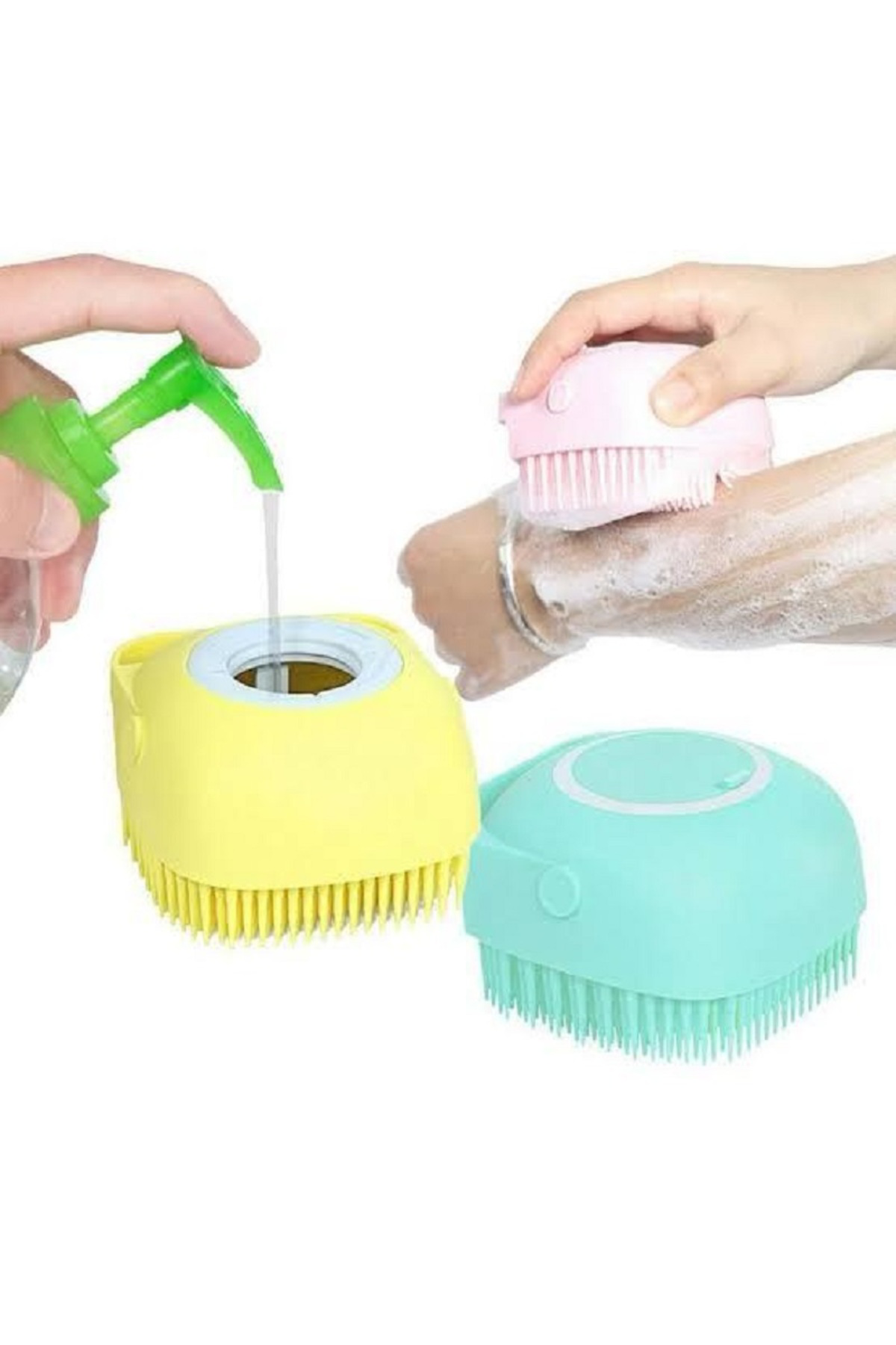 Şampuan Hazneli Silikon Peeling Duş Fırçası Banyo Duş Kesesi Sabu