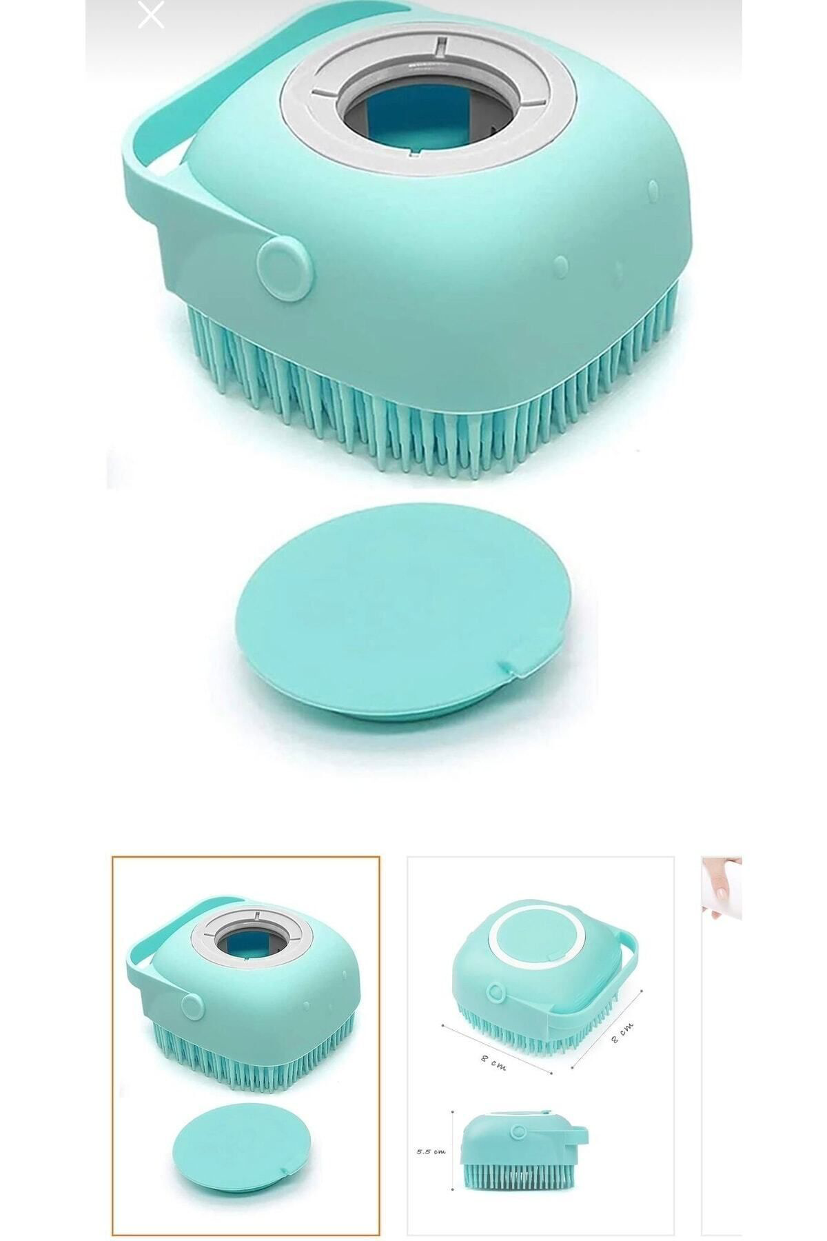 Şampuan Hazneli Silikon Duş Fırçası Yeşil Hn55