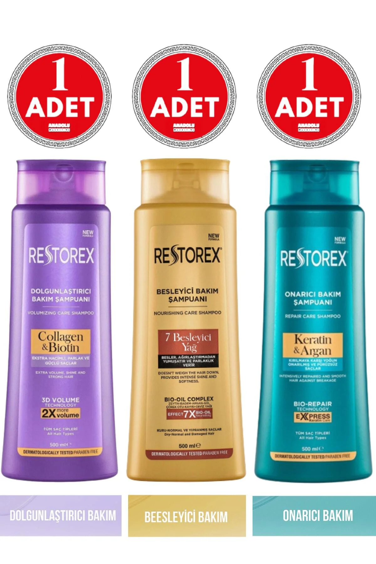Şampuan Keratin&argan 500ml 1 Adt Collagen&biotin 500ml 1 Adt 7 Besleyici Yağ 500ml 1 Adt Şampuan Keratin&argan 500ml 1 Adt Collagen&biotin 500ml 1 Adt 7 Besleyici Yağ 500ml 1 Adt