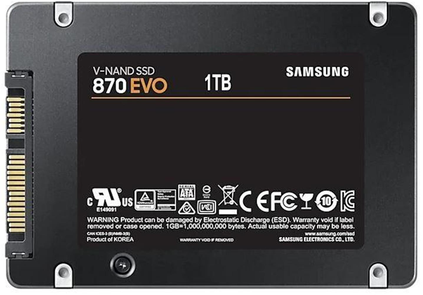 Samsung 1TB MZ-77E1T0BW 870 Evo Sata 3.0 560-530mb-s 2.5" MZ-77E1