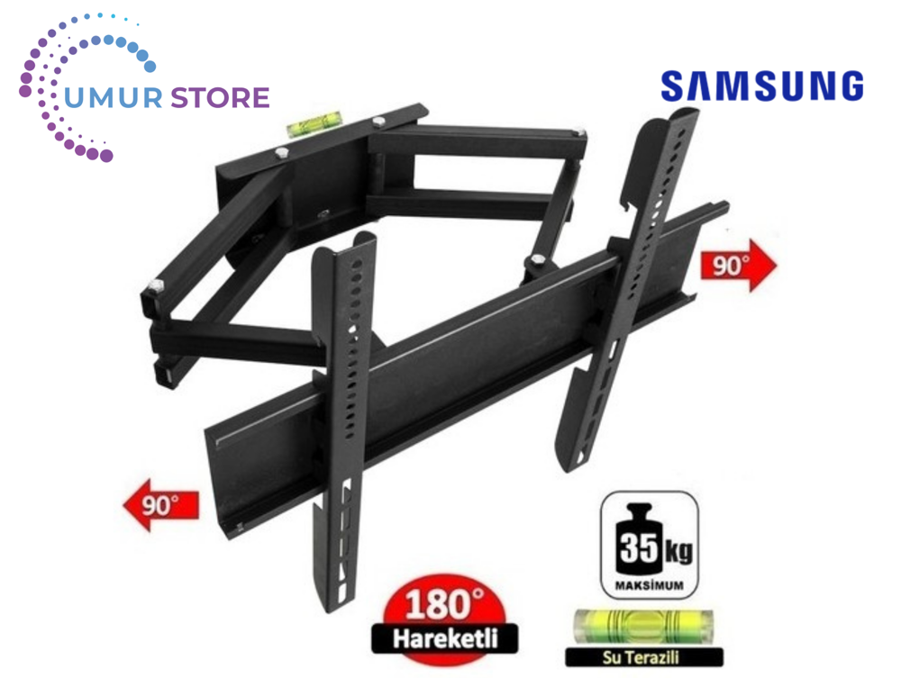 Samsung 43CU8100 Uyumlu 43" 32- 55 inç Çift Kollu Hareketli Lcd L
