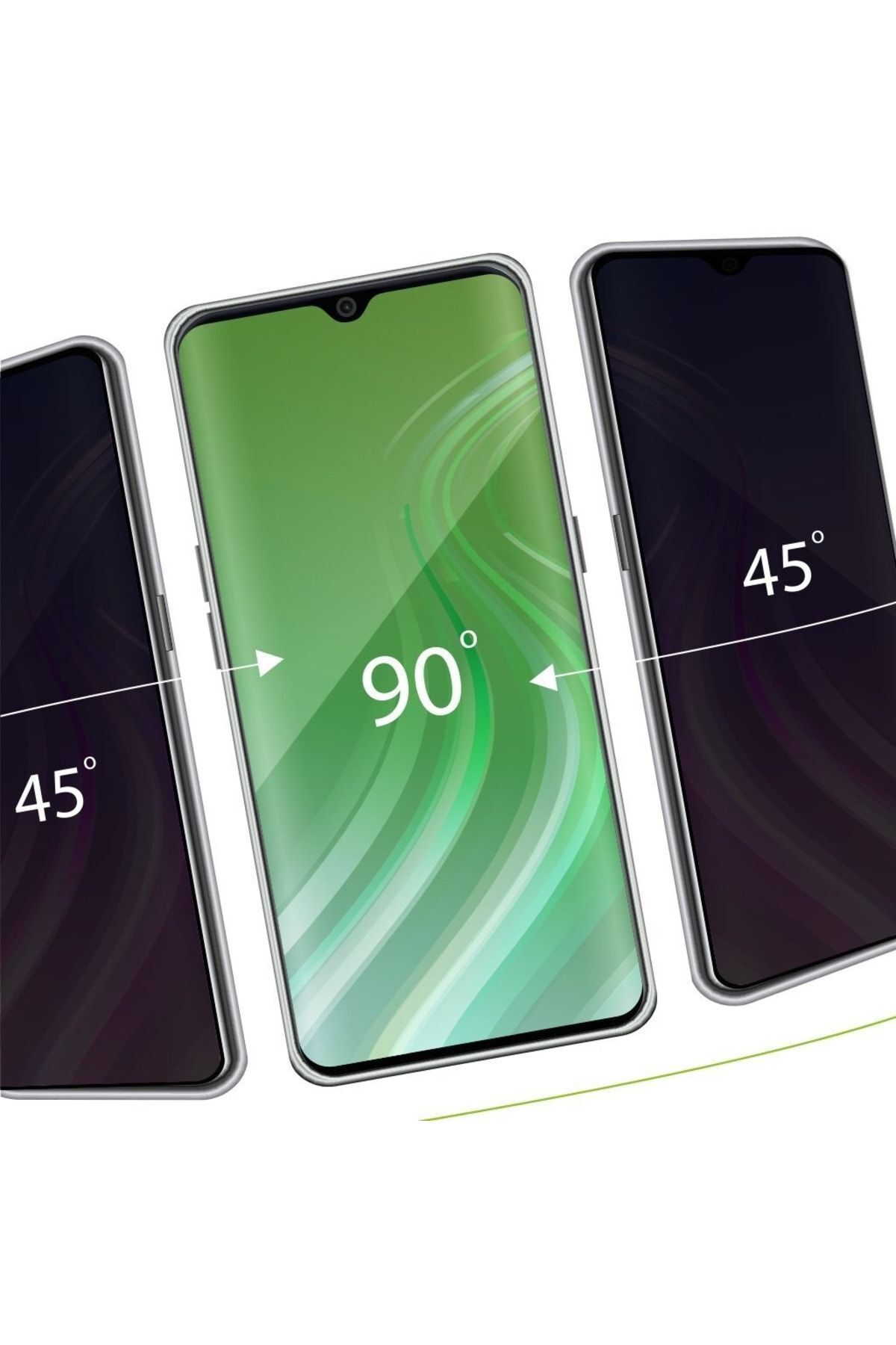 Samsung A12 Ekran Koruyucu Cek-132 Privacy Ceramic Matte Siyah