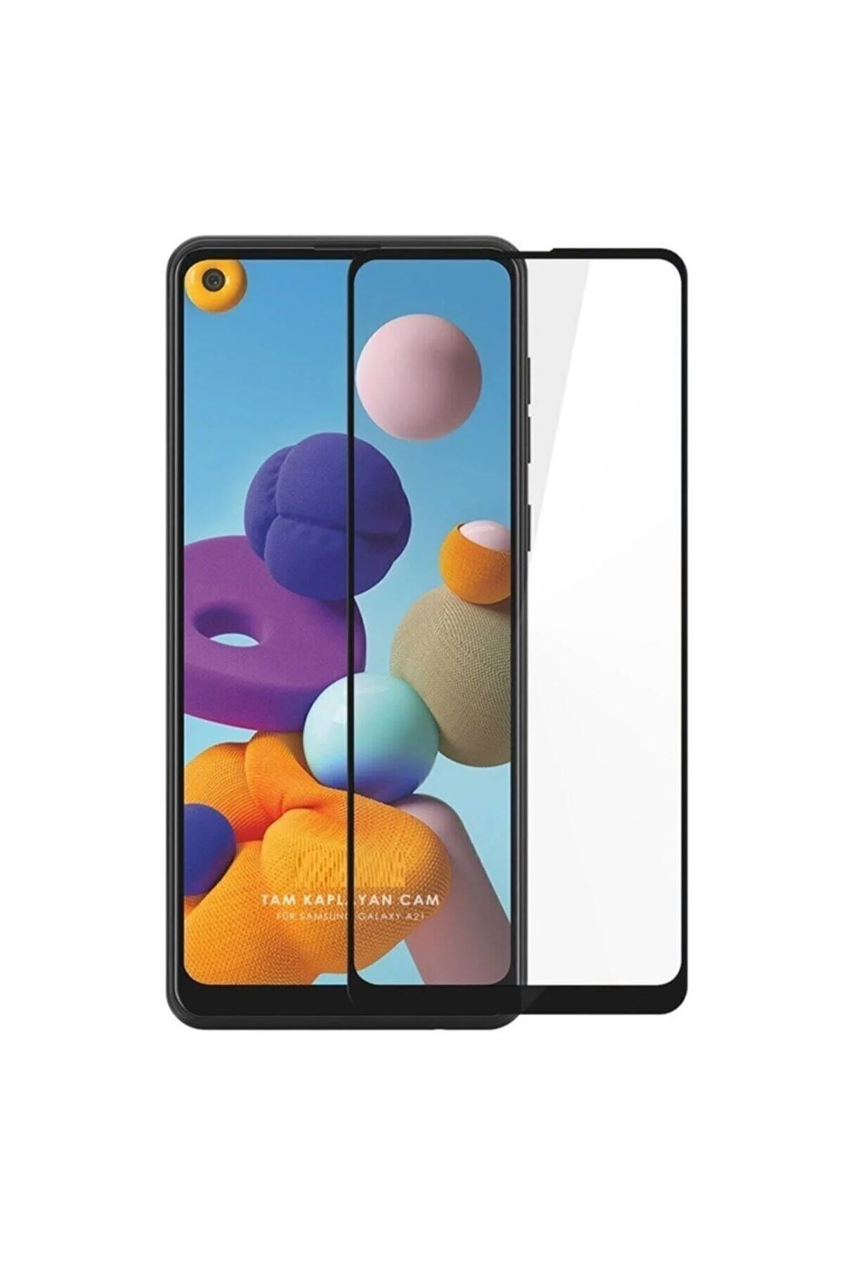Just Cheap Store Samsung A21s Uyumlu 9D Tam Kaplayan Parmak İzi Birakmayan Ekran K