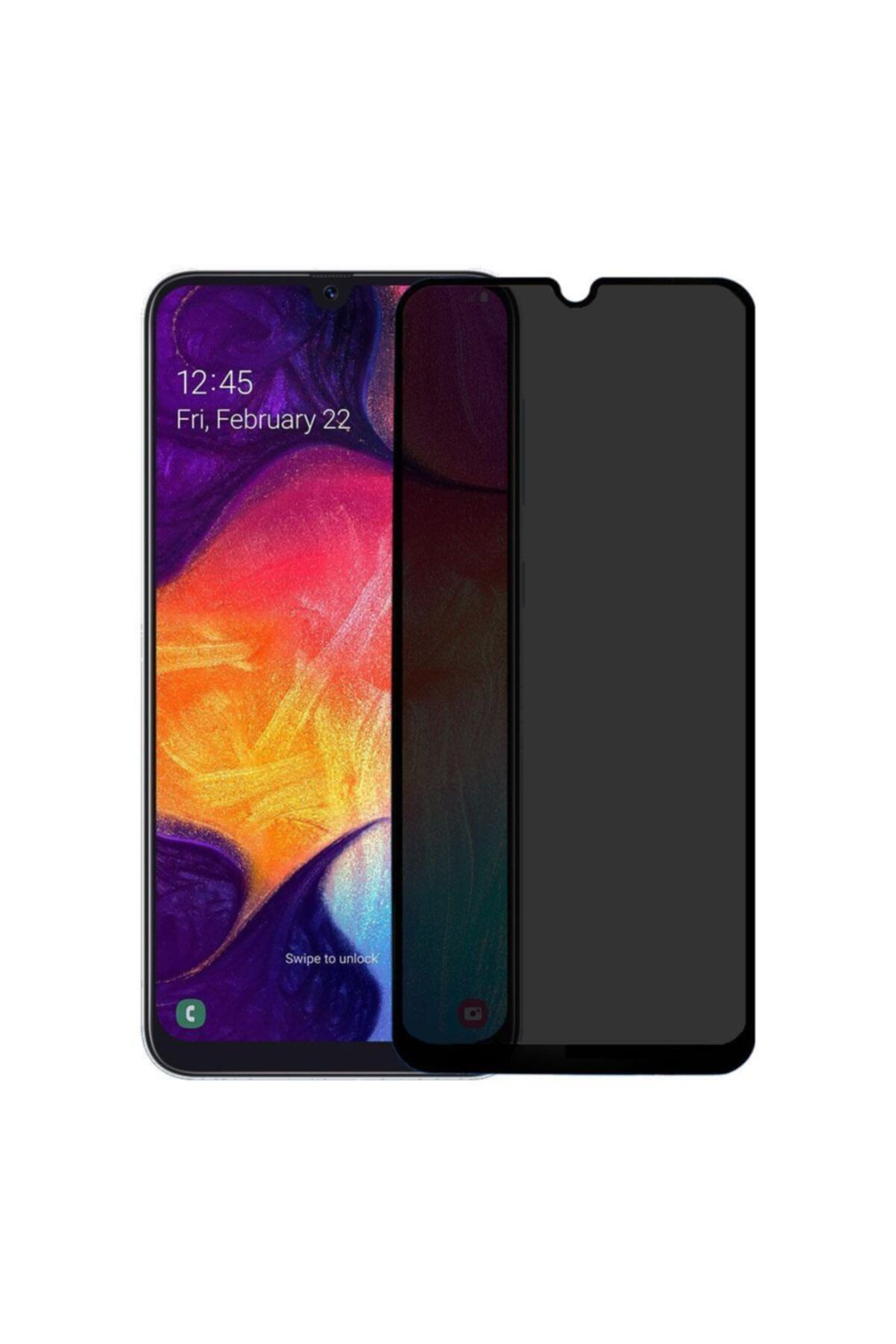 Samsung A30s Siyah Gizlilik Filtreli Privacy Hayalet Ekran Koruyu